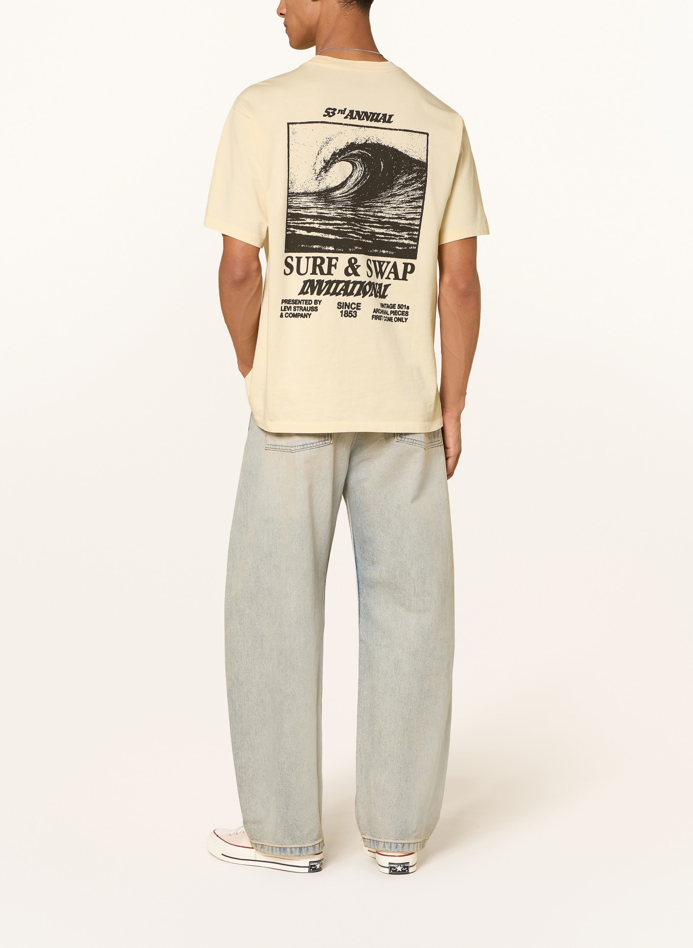 Levi's® T-Shirt: BEIGE / SCHWARZ