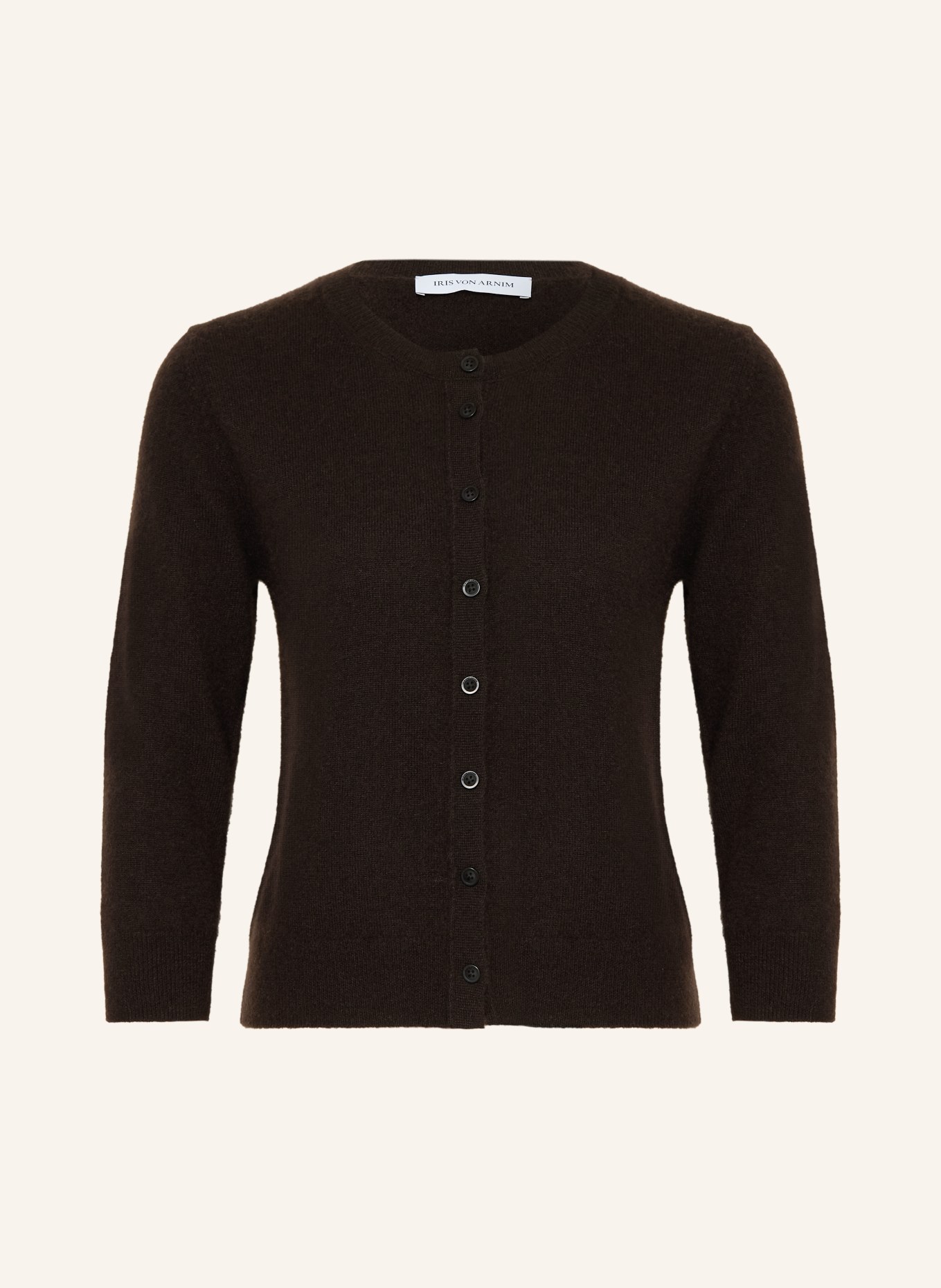 IRIS von ARNIM NIARA TWINSET: Cardigan and knit top with cashmere: DARK BROWN