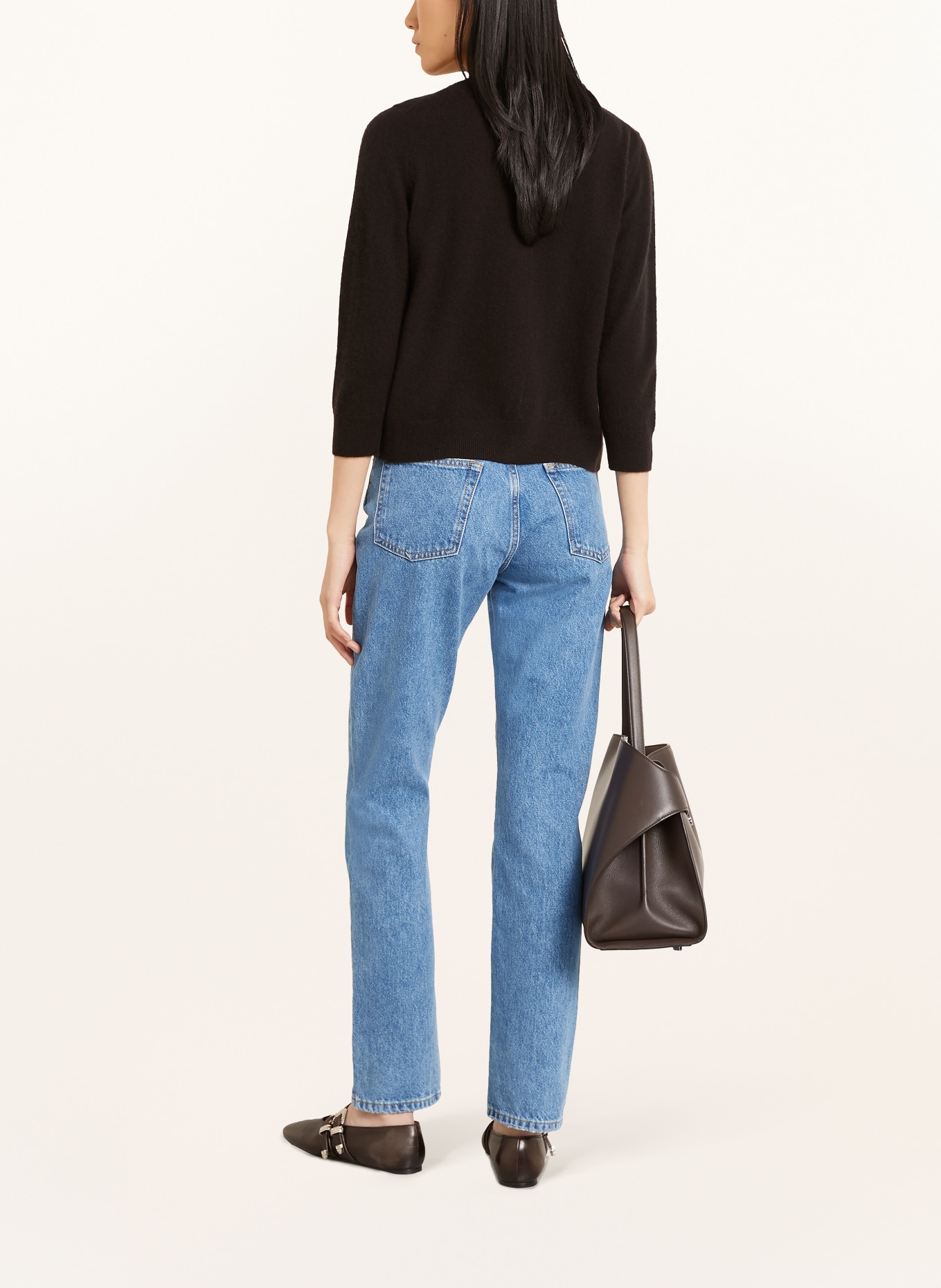 IRIS von ARNIM NIARA TWINSET: Cardigan and knit top with cashmere: DARK BROWN