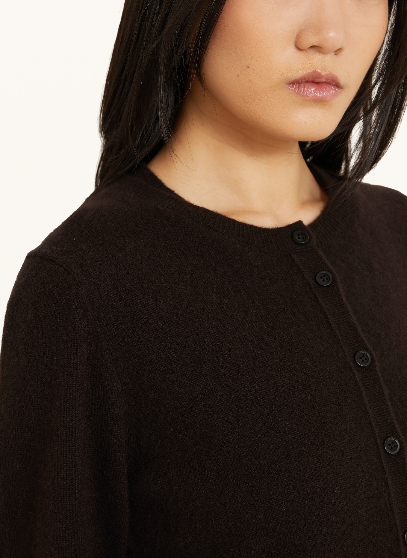 IRIS von ARNIM NIARA TWINSET: Cardigan and knit top with cashmere: DARK BROWN