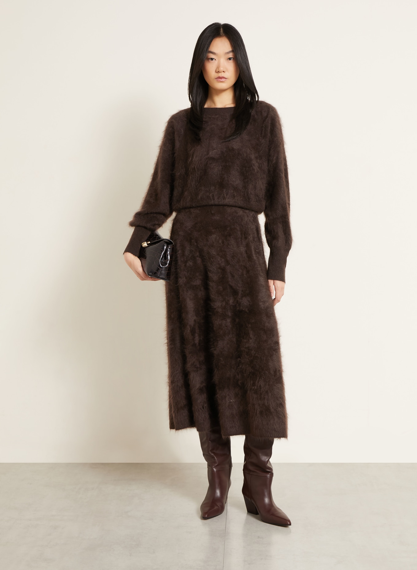 IRIS von ARNIM KENZIE Cashmere Sweater: DARK BROWN