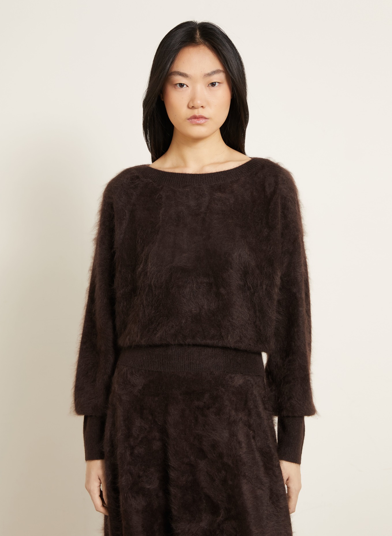 IRIS von ARNIM KENZIE Cashmere Sweater: DARK BROWN