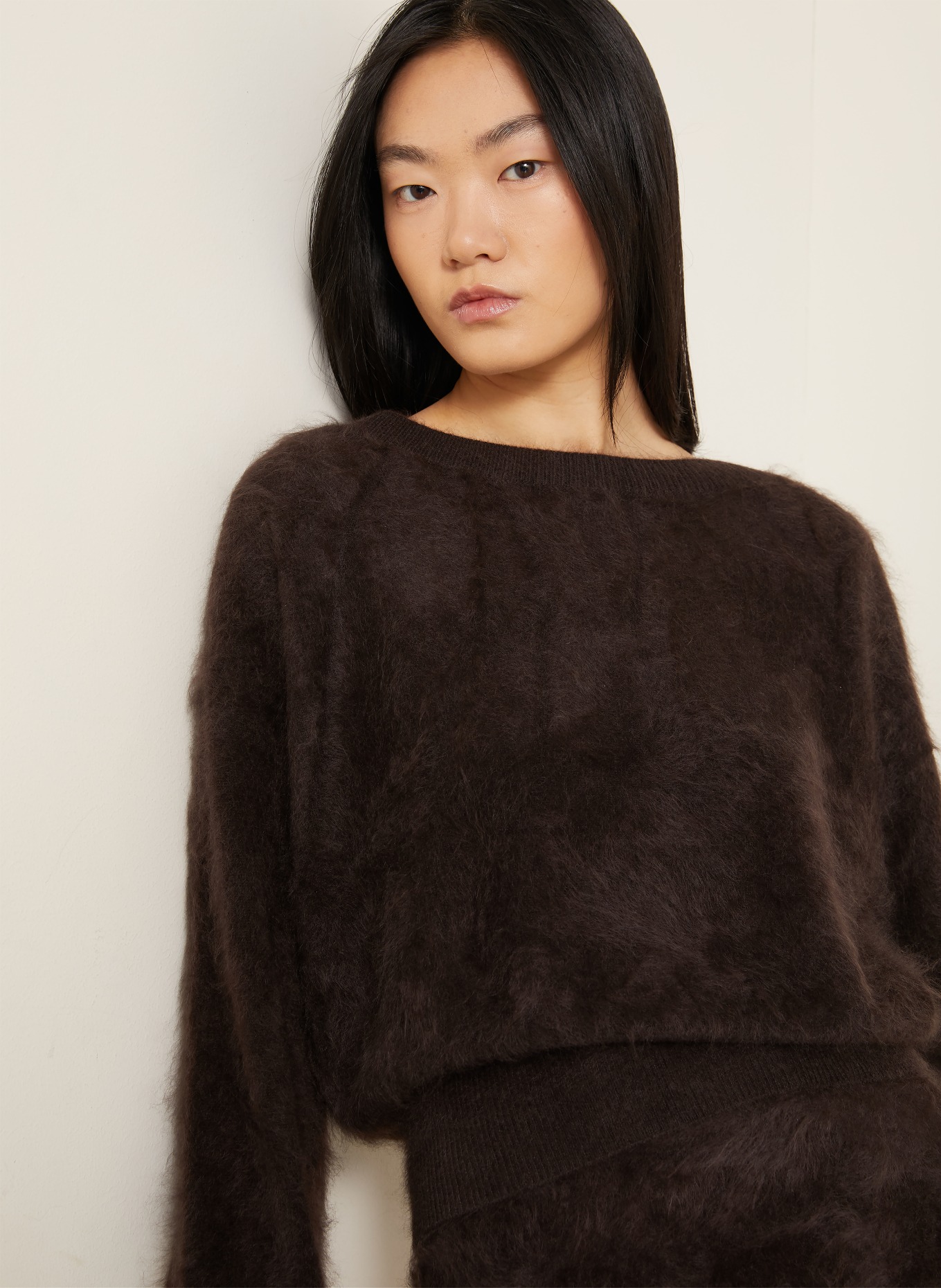 IRIS von ARNIM KENZIE Cashmere Sweater: DARK BROWN