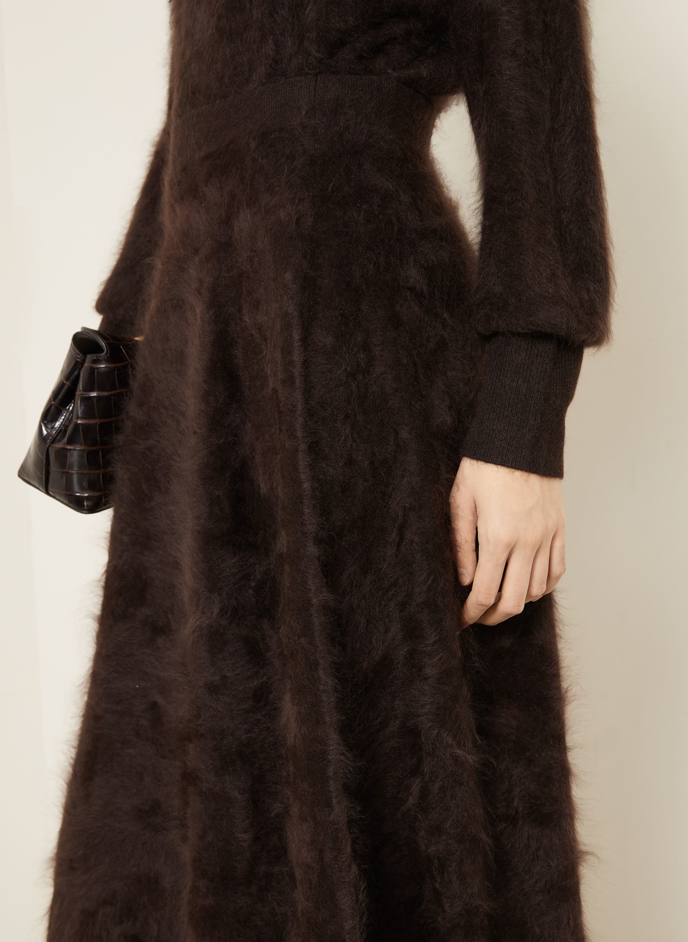 IRIS von ARNIM KAYCEE cashmere knit skirt: DARK BROWN