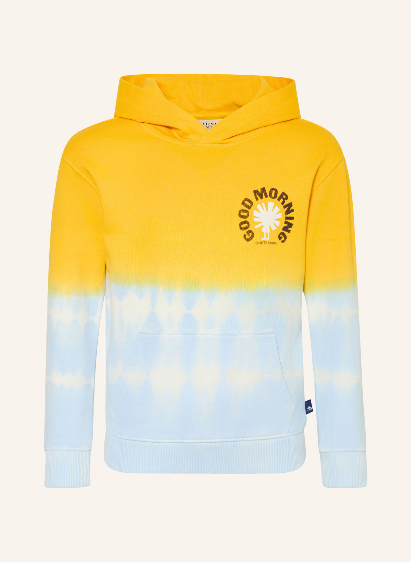 SCOTCH & SODA Hoodie: GEEL / LICHTBLAUW / WIT
