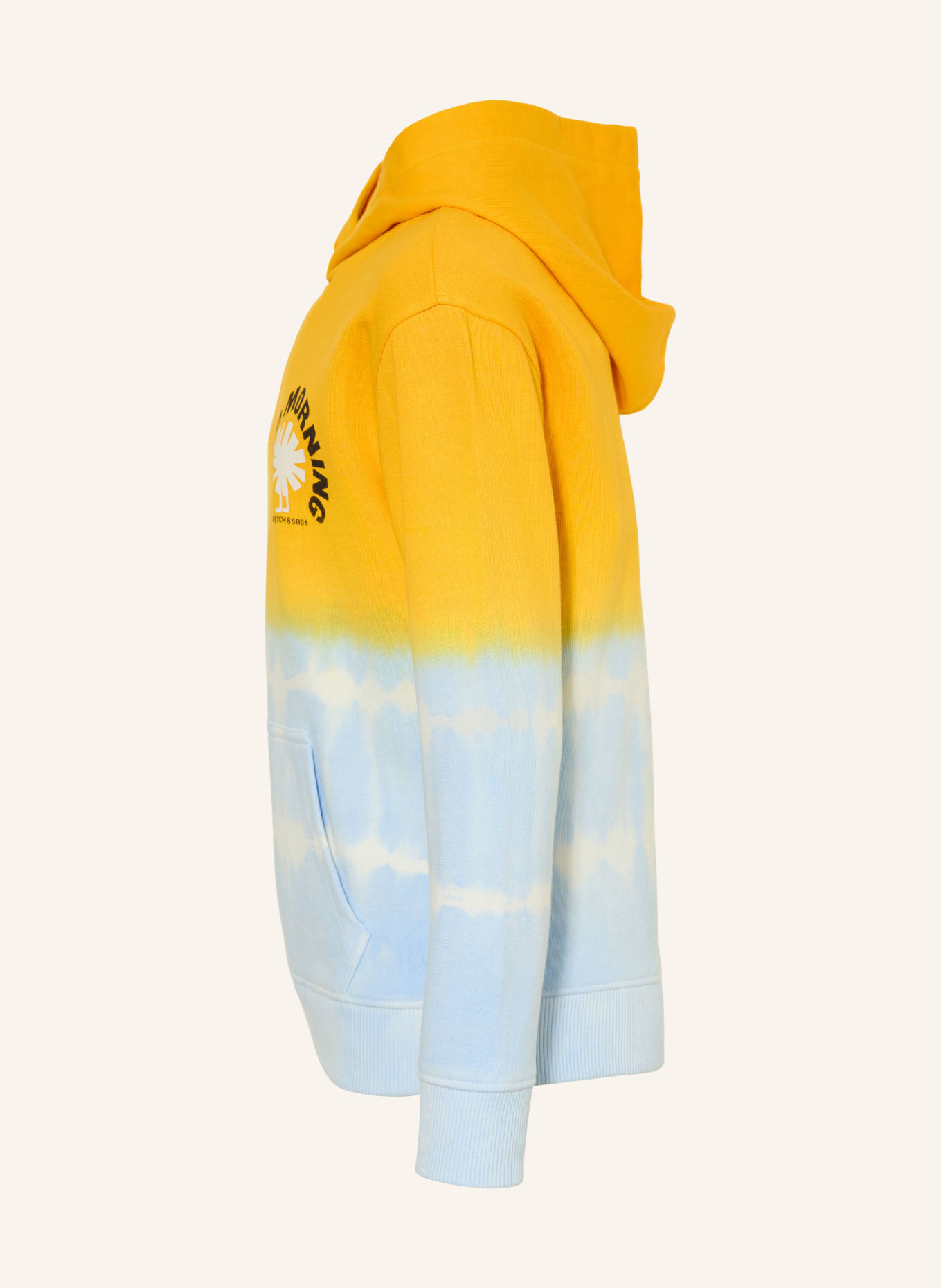 SCOTCH & SODA Hoodie: GEEL / LICHTBLAUW / WIT