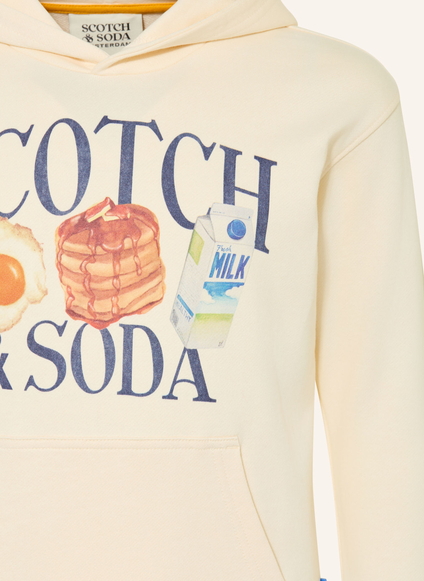 SCOTCH & SODA Sweat à capuche: CRÈME / CHAMEAU / ORANGE