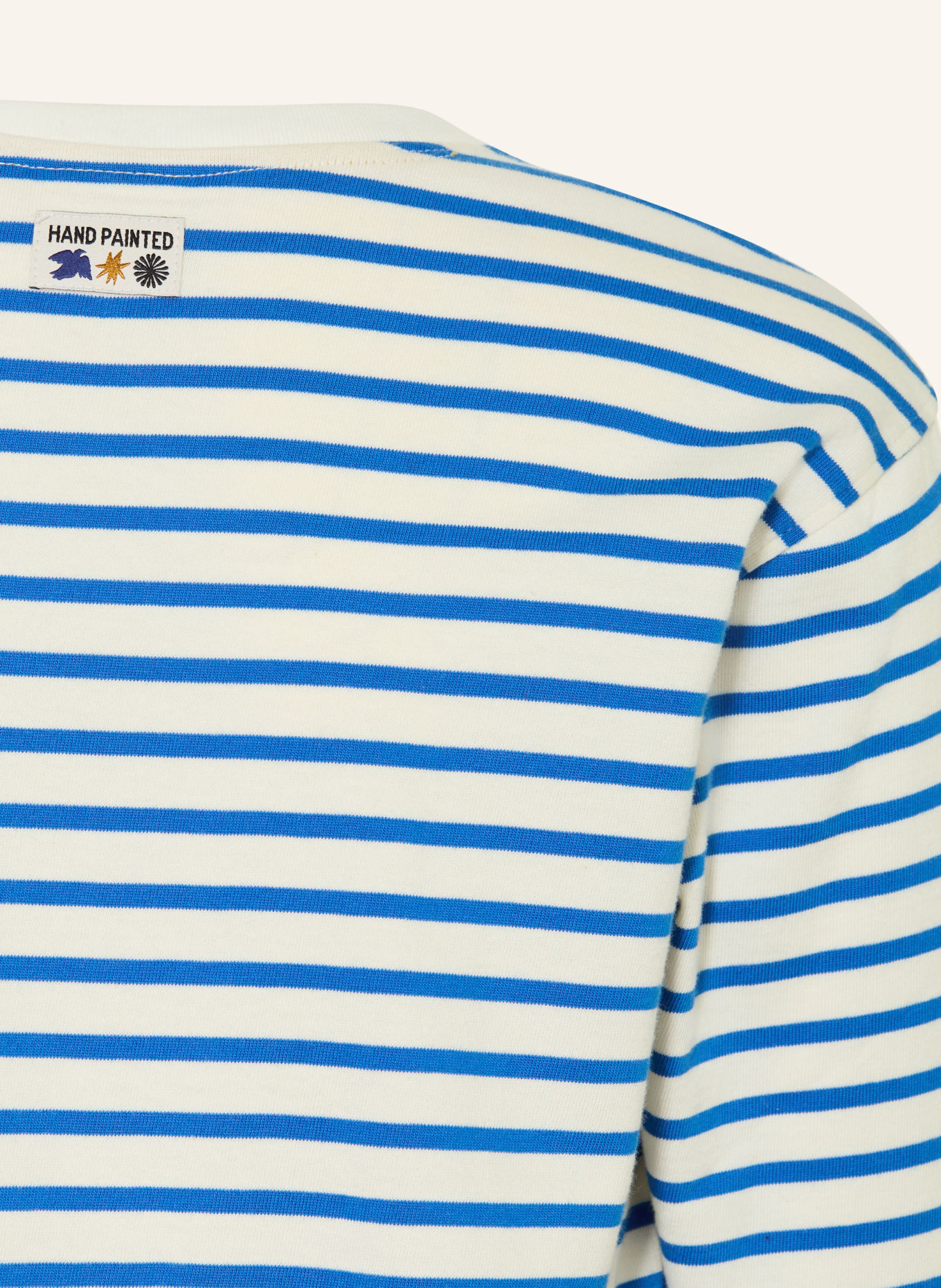 SCOTCH & SODA Tričko s dlouhým rukávem: BÍLÁ / MODRÁ