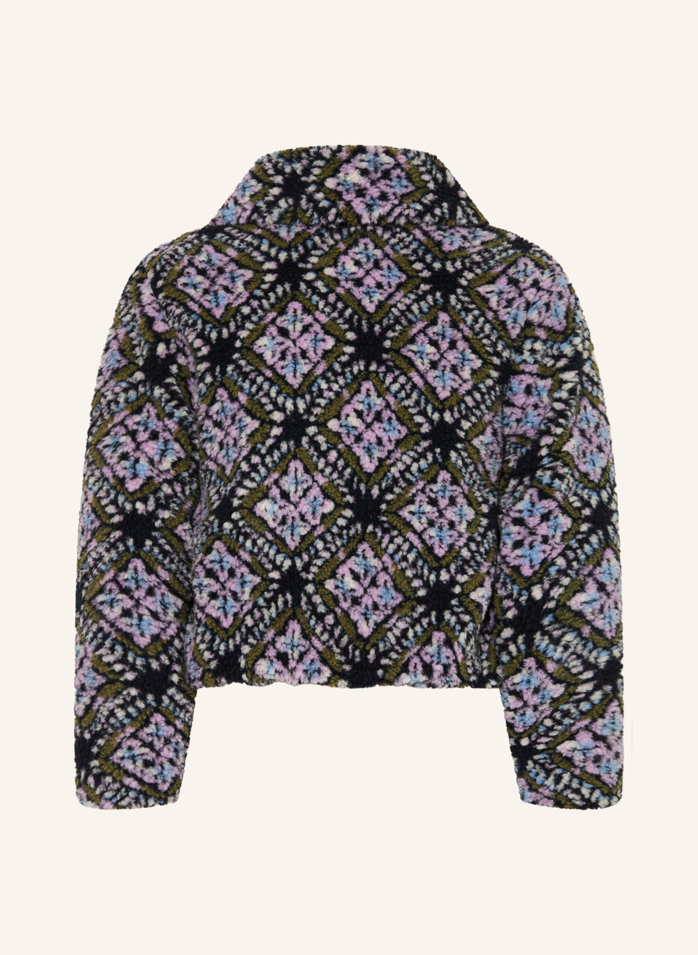 SCOTCH & SODA Veste en fourrure synthétique: BLEU FONCÉ / LILAS CLAIR / OLIVE