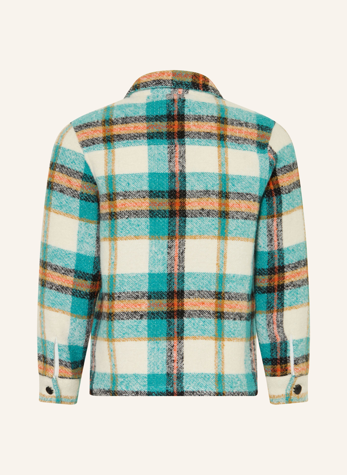 SCOTCH & SODA Overshirt: NEONTURQUOISE / CRÈME / ZALM