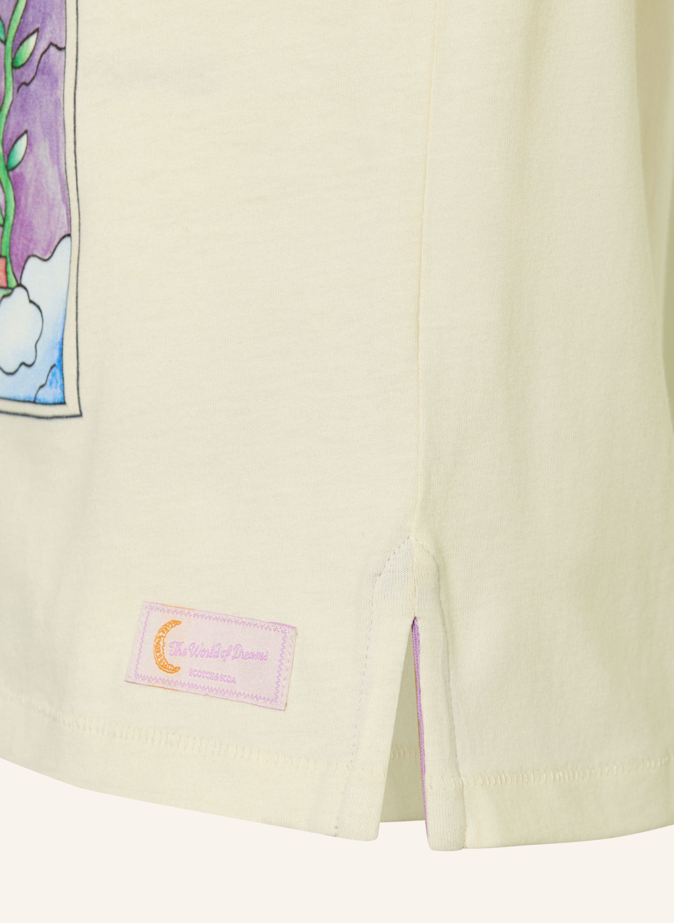 SCOTCH & SODA T-Shirt: ECRU / HELLORANGE / GRÜN