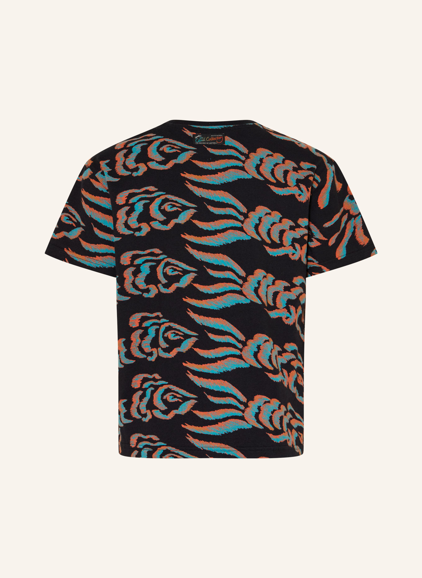 SCOTCH & SODA Tričko: ČERNÁ / LOSOSOVÁ / TYRKYSOVÁ