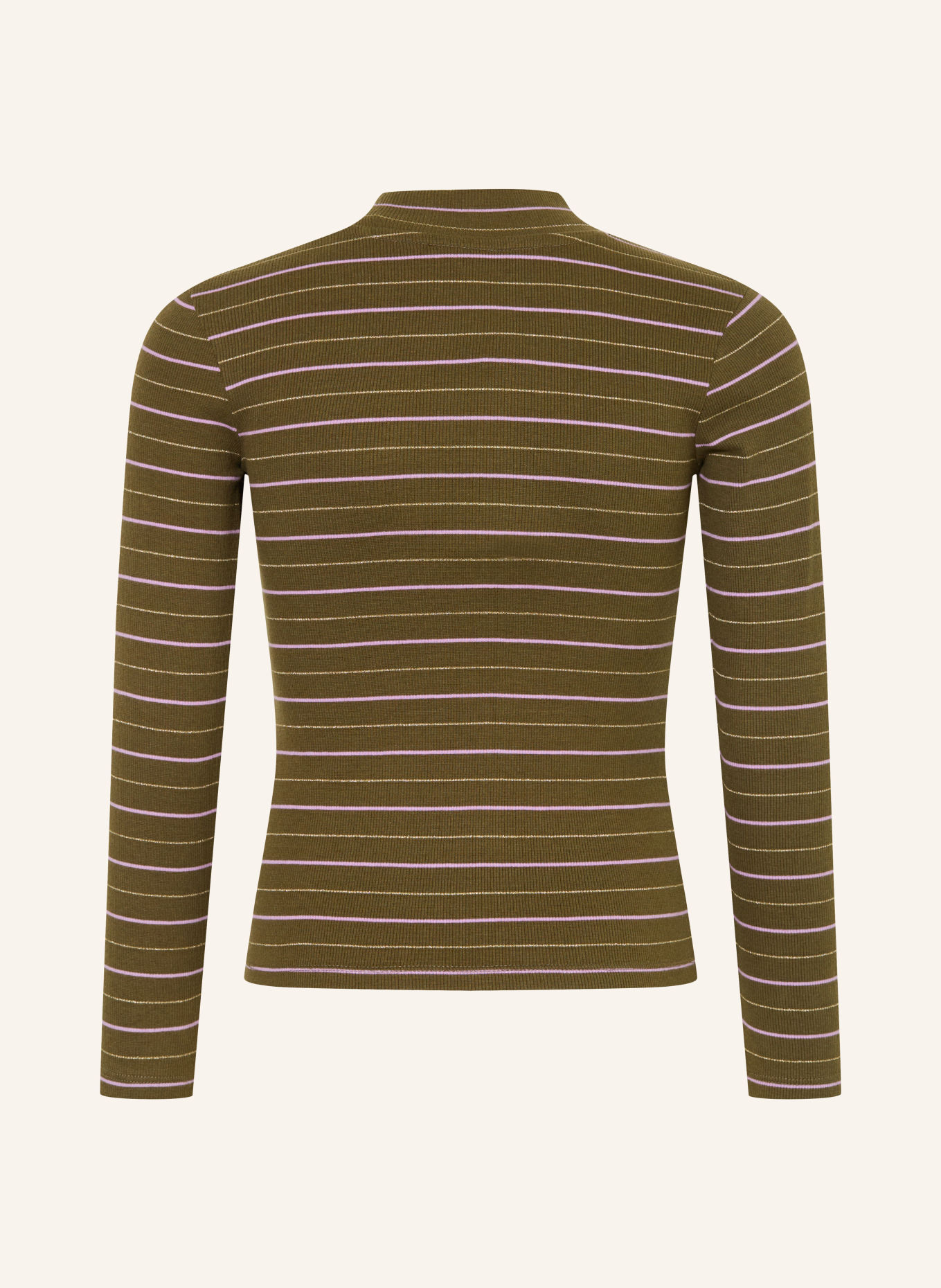 SCOTCH & SODA Longsleeve mit Glitzergarn: OLIV / GOLD / HELLLILA