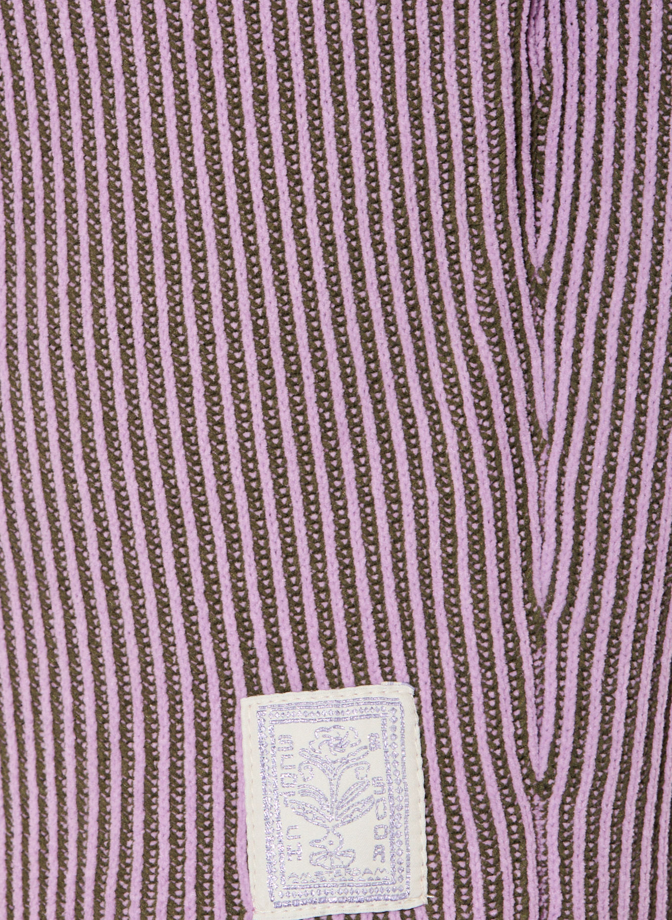 SCOTCH & SODA Svetr s 3/4 rukávy: SVĚTLE FIALOVÁ / OLIVOVÁ