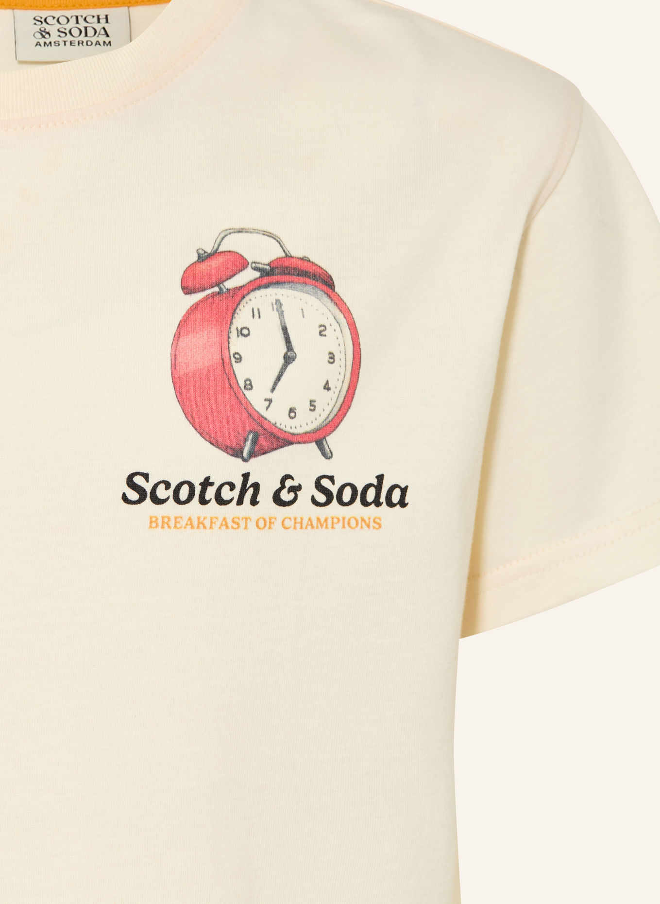 SCOTCH & SODA T-shirt: CRÈME / BRUIN / ROOD