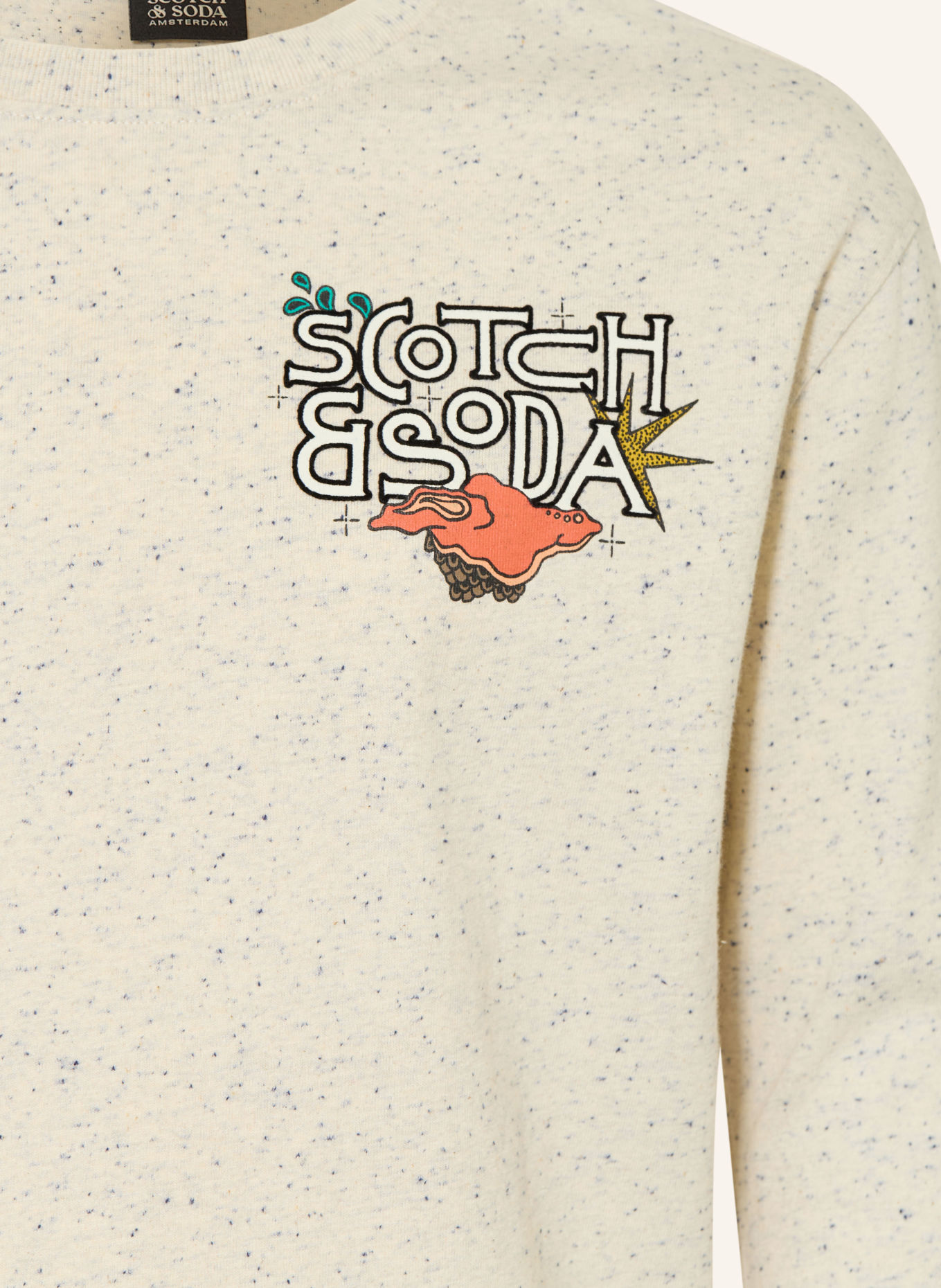 SCOTCH & SODA T-shirt à manches longues: GRIS CLAIR / SAUMON / VERT