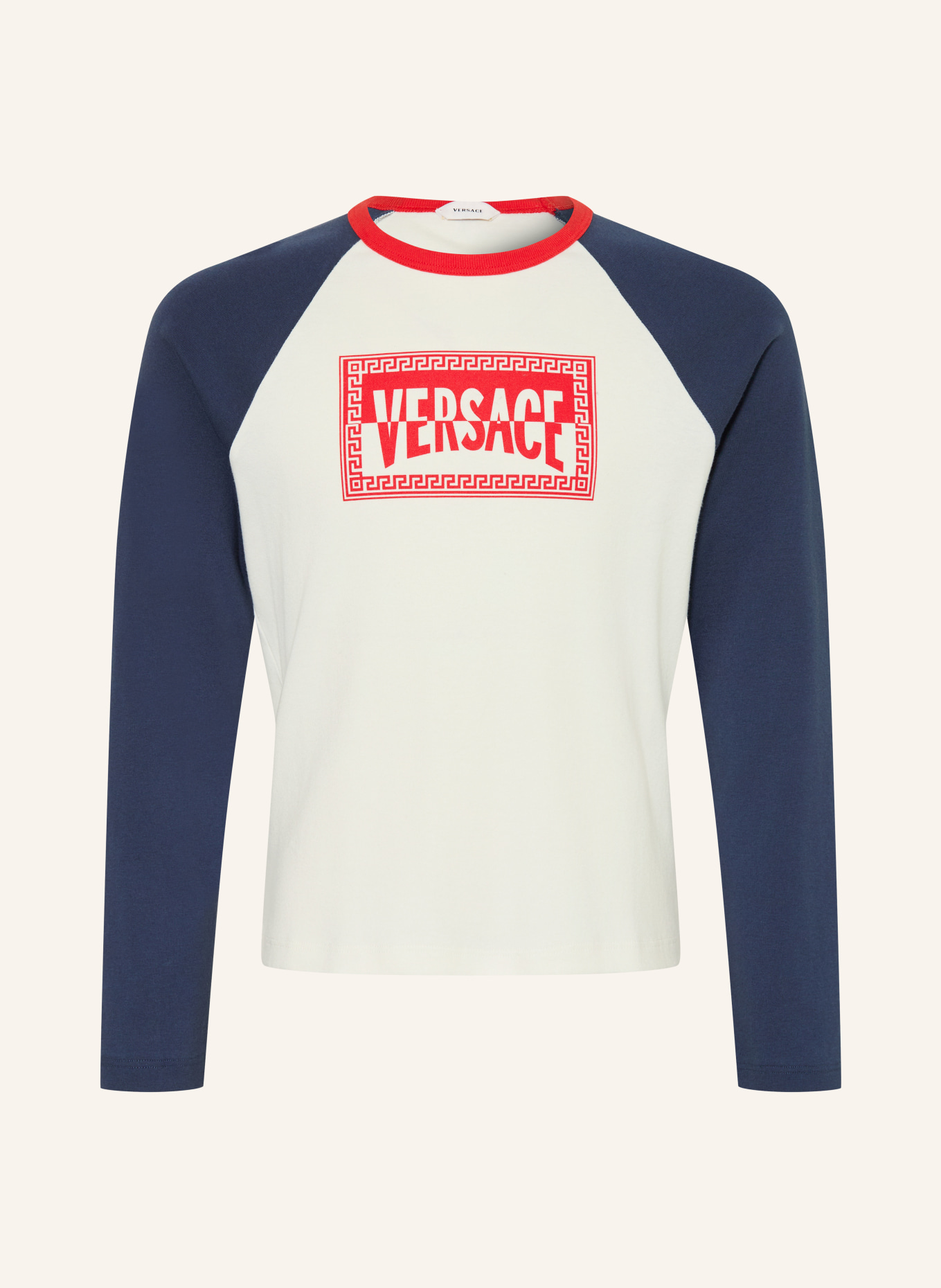 VERSACE Long-sleeve: WHITE / DARK BLUE