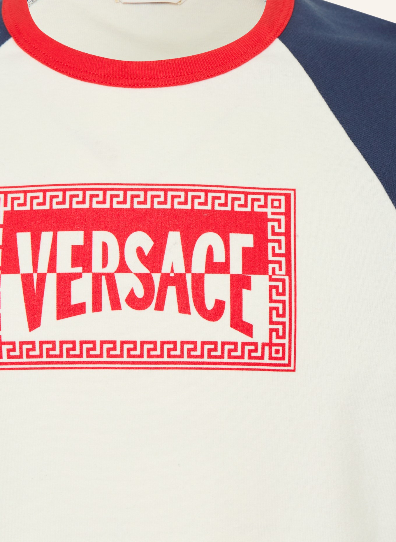 VERSACE Long-sleeve: WHITE / DARK BLUE