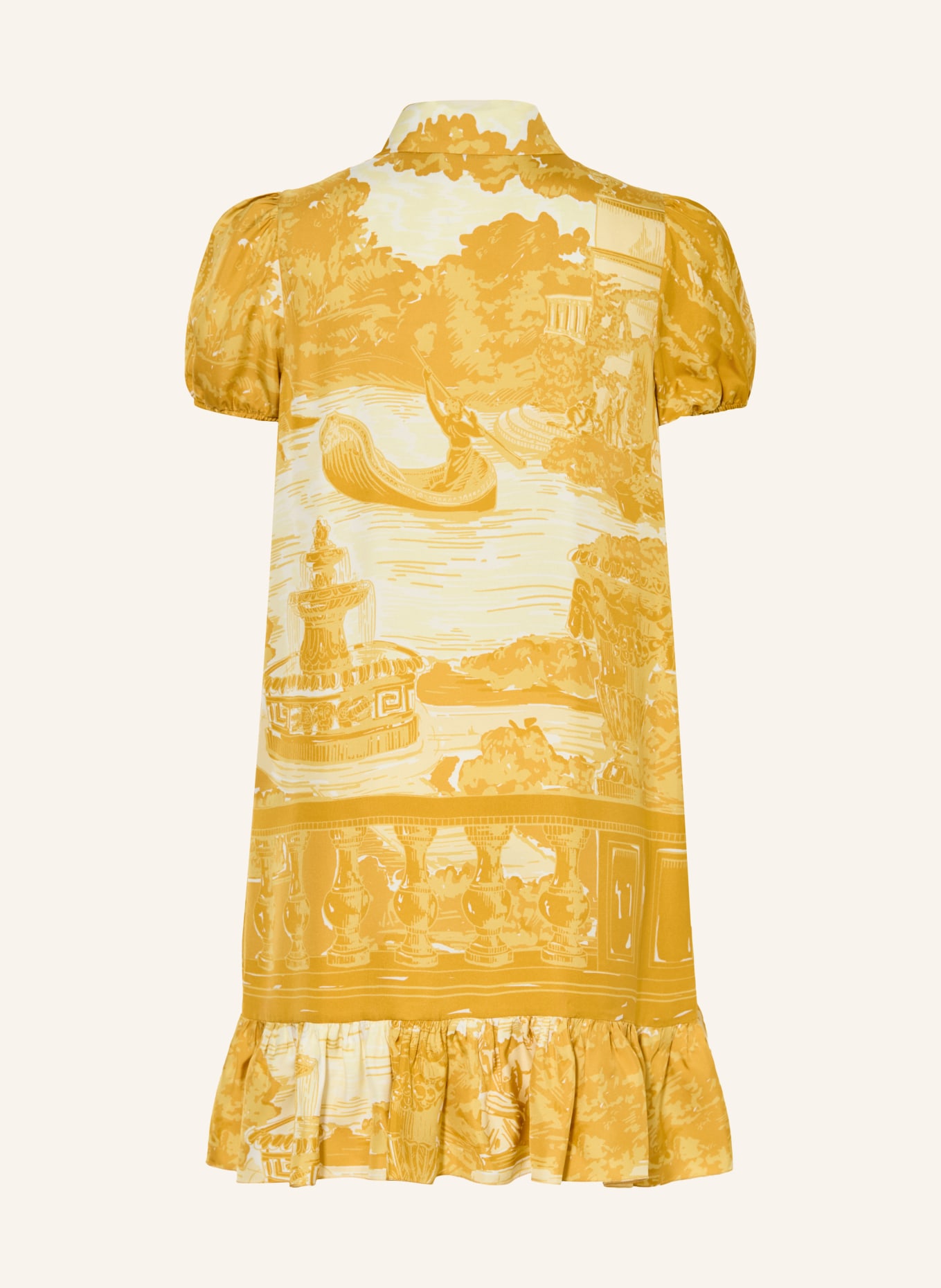 VERSACE Silk shirt dress: DARK YELLOW / YELLOW / WHITE