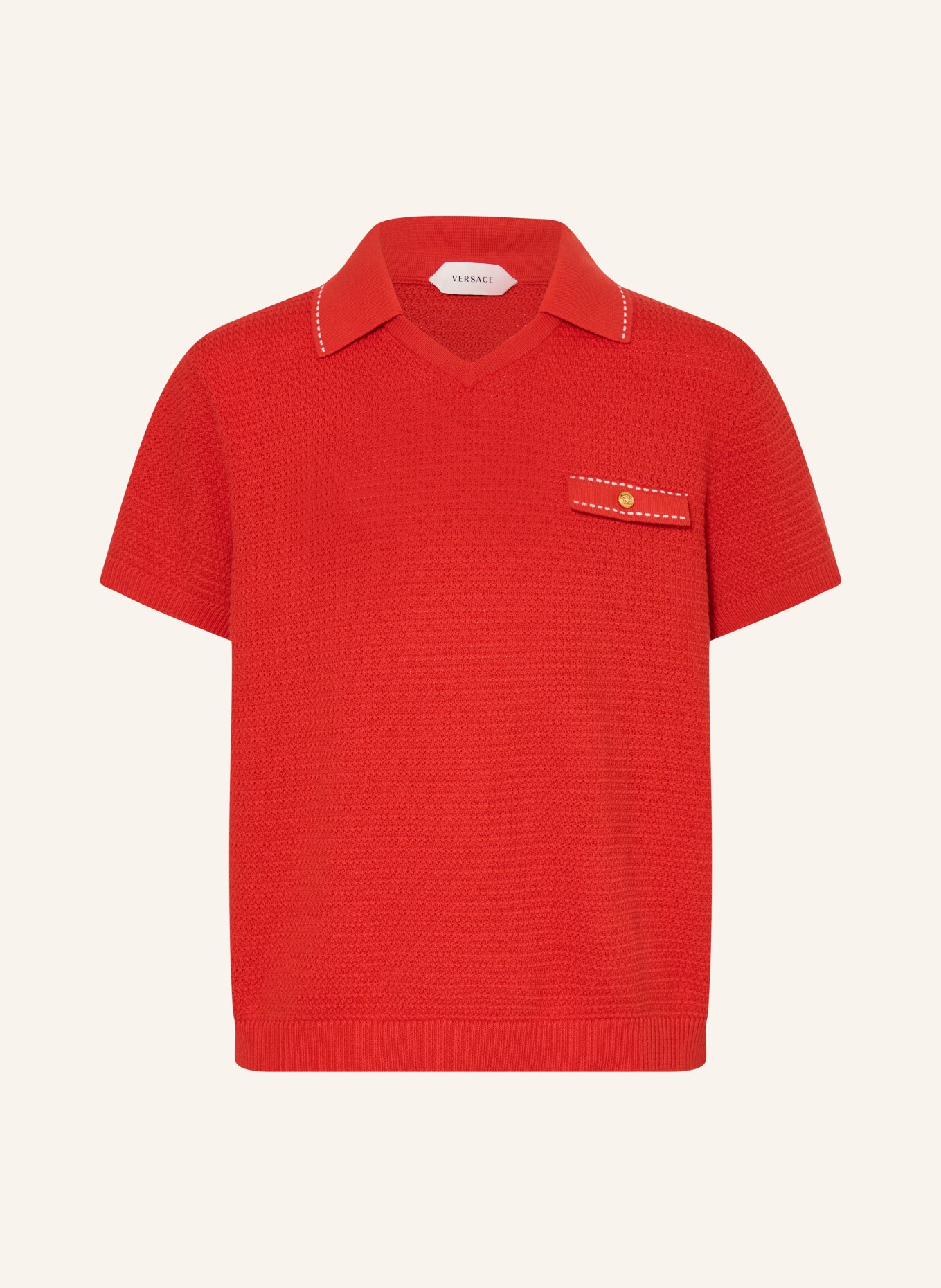 VERSACE Knit polo shirt: RED