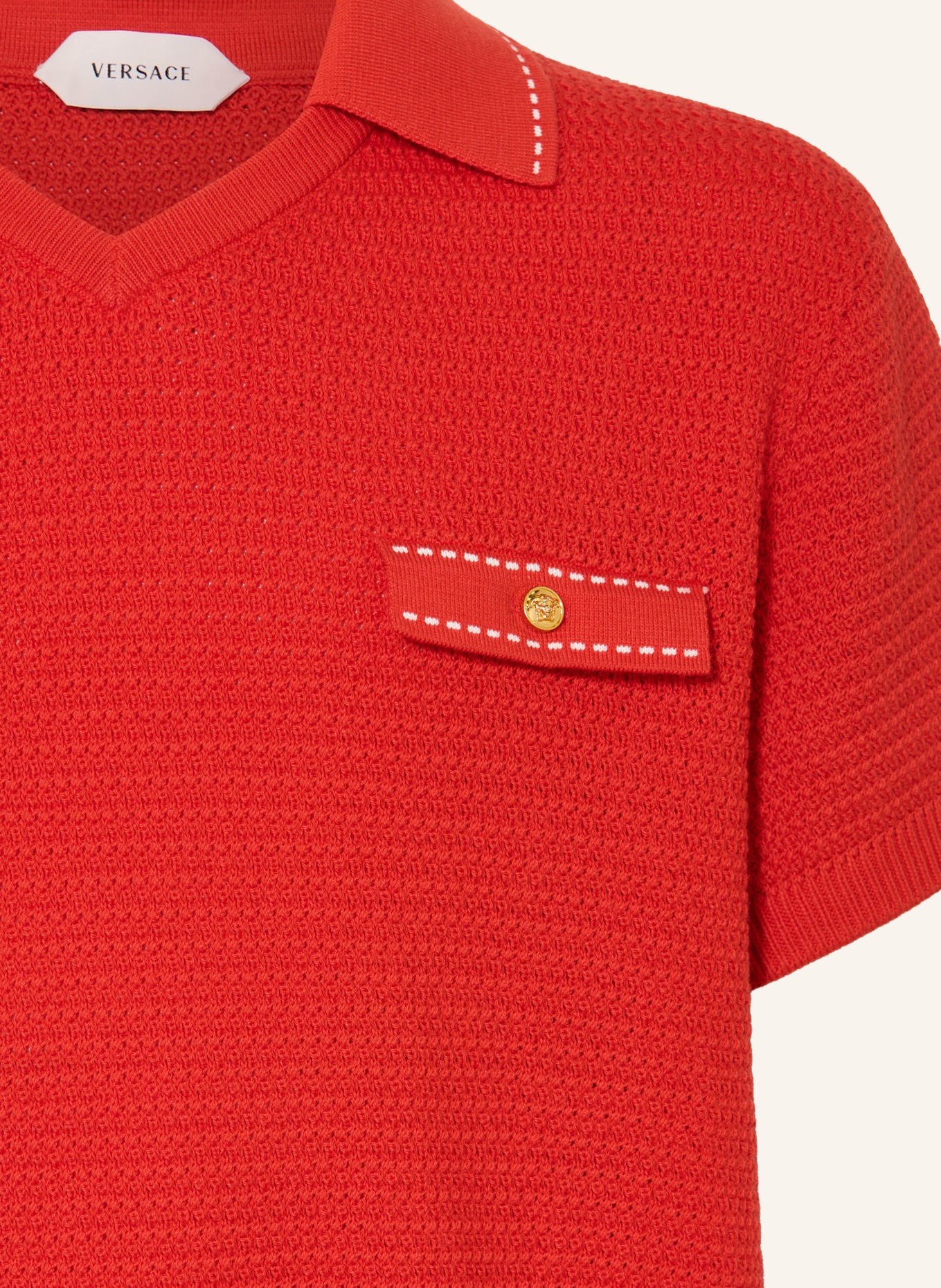 VERSACE Knit polo shirt: RED