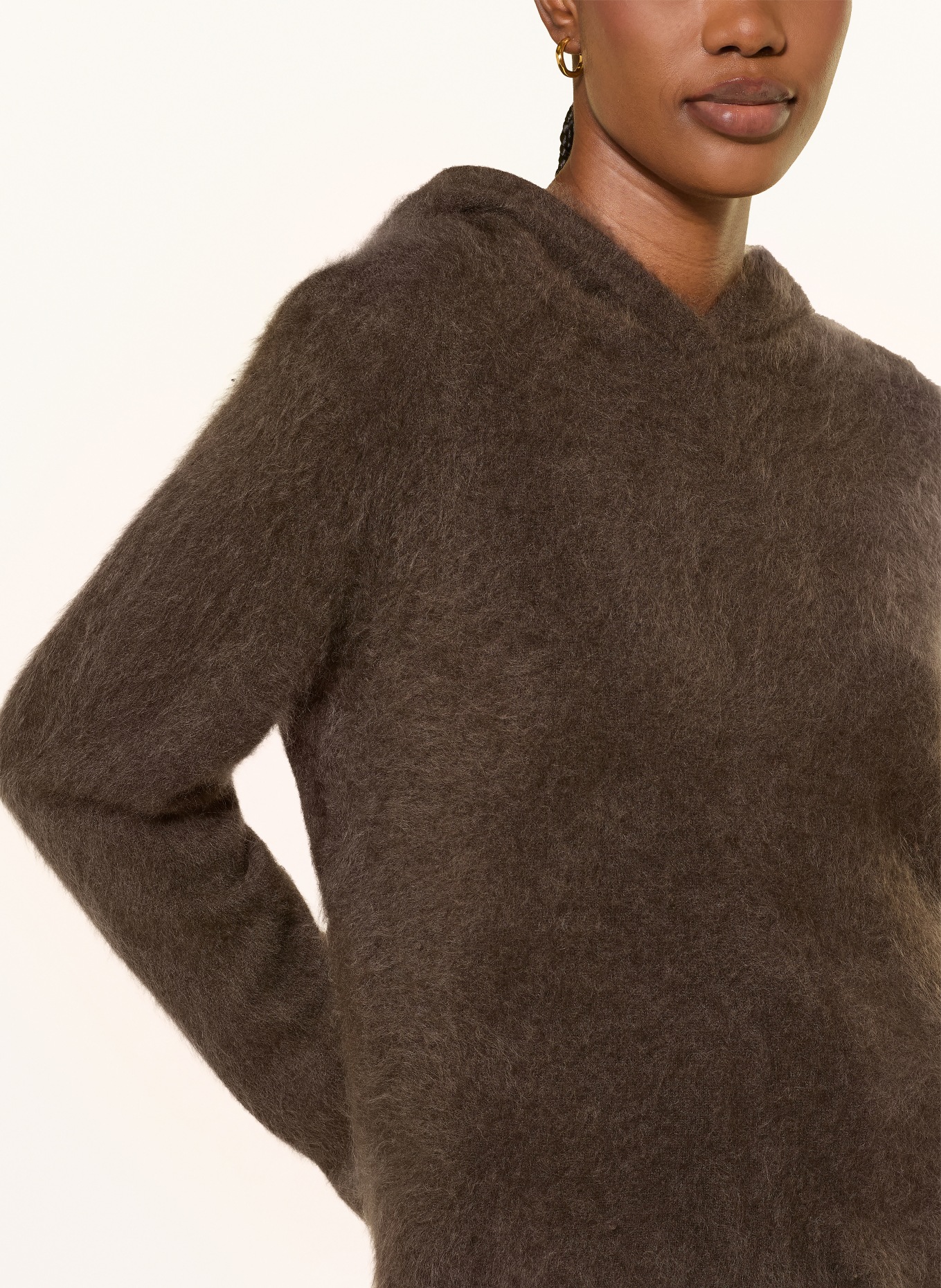 lilienfels Sweat à capuche en cachemire: MARRON FONCÉ