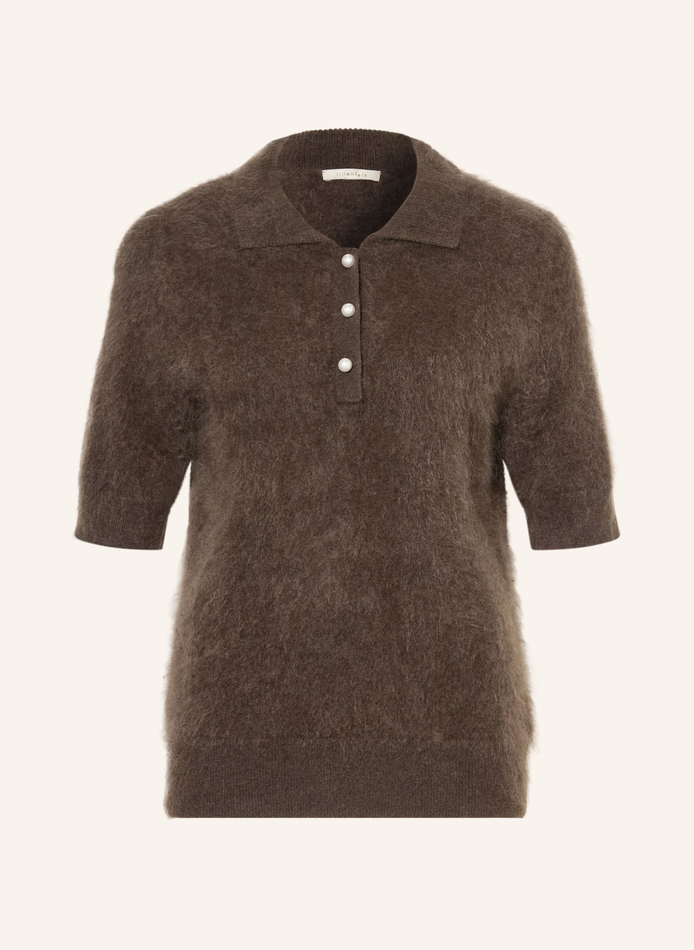 lilienfels Polo en maille de cachemire: MARRON FONCÉ