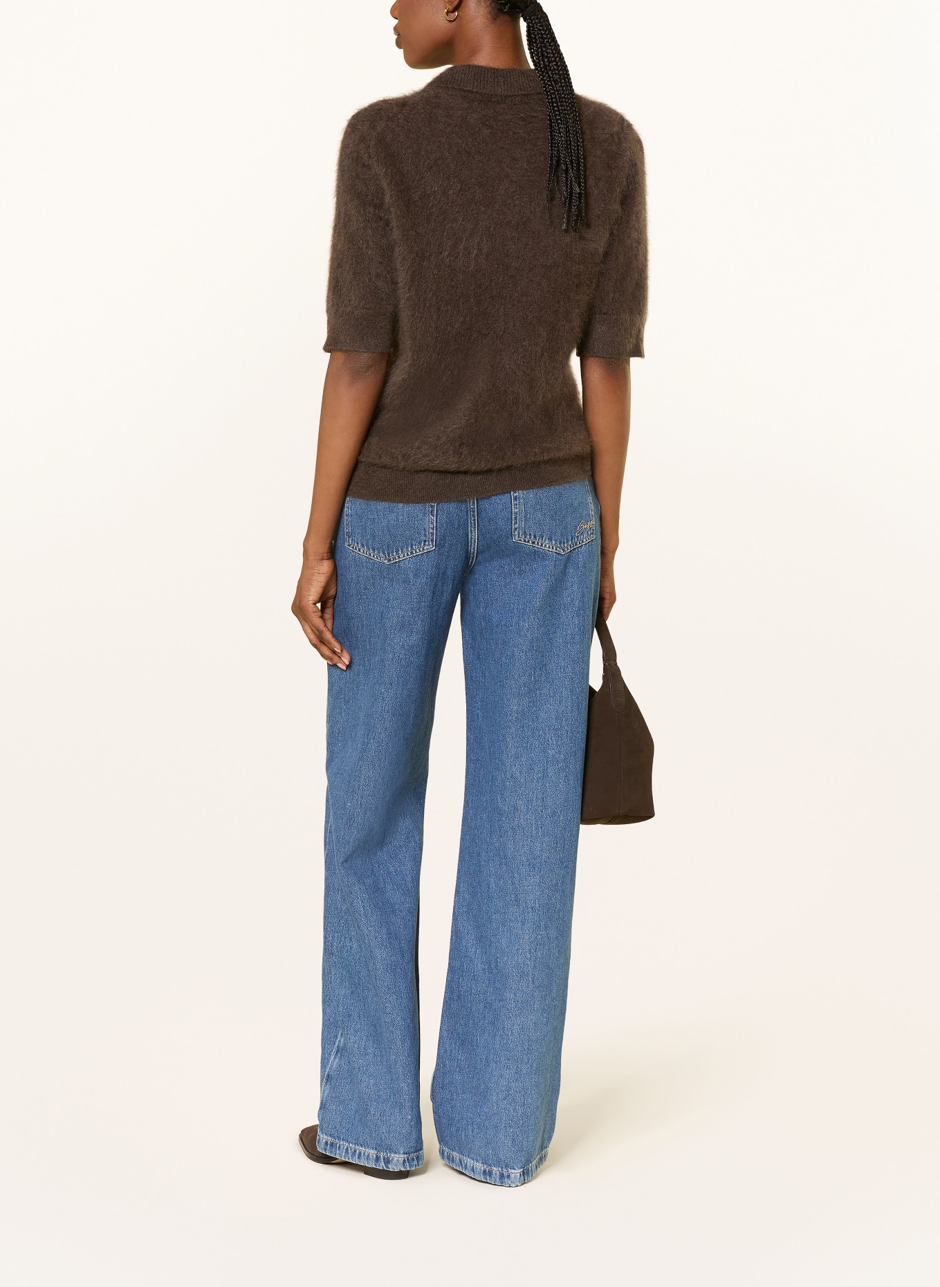 lilienfels Polo en maille de cachemire: MARRON FONCÉ