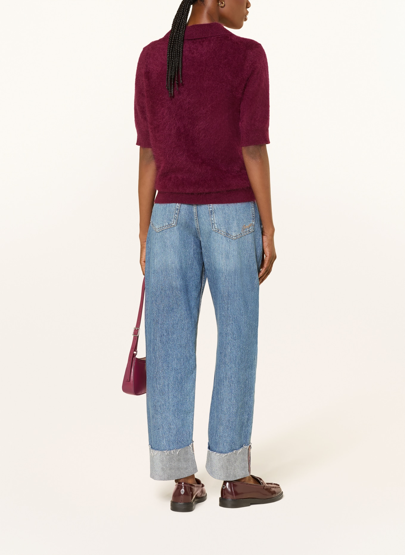 lilienfels Polo en maille de cachemire: ROUGE FONCÉ
