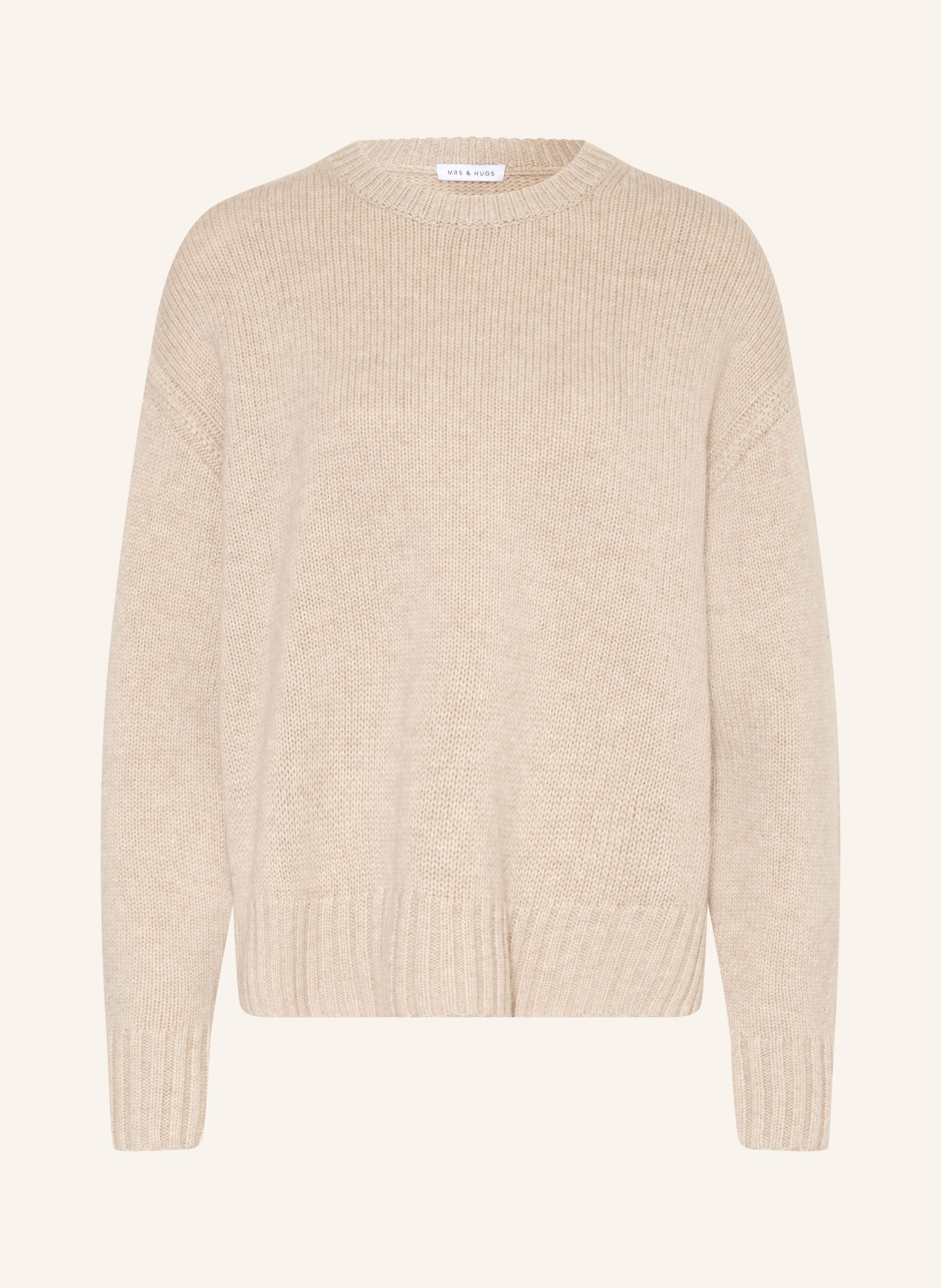 MRS & HUGS Oversized trui met kasjmier: BEIGE