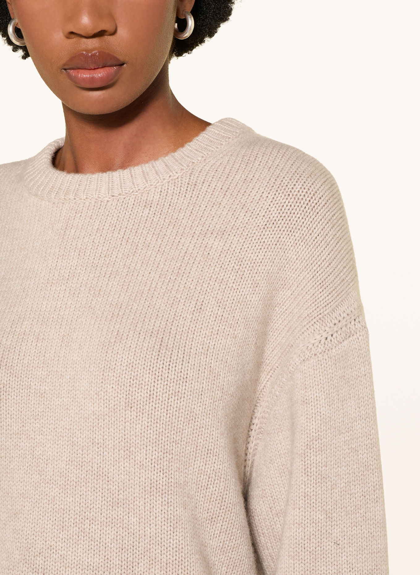 MRS & HUGS Oversized trui met kasjmier: BEIGE