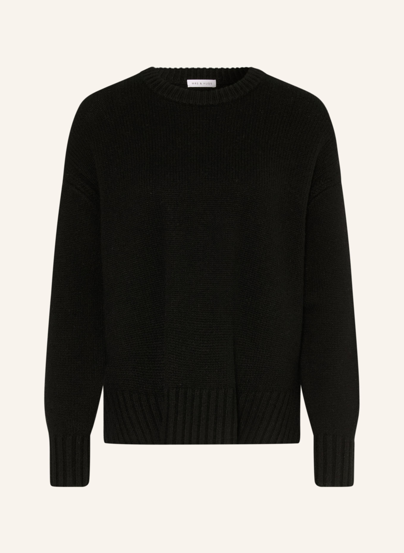 MRS & HUGS Oversized sweater with cashmere: BLACK