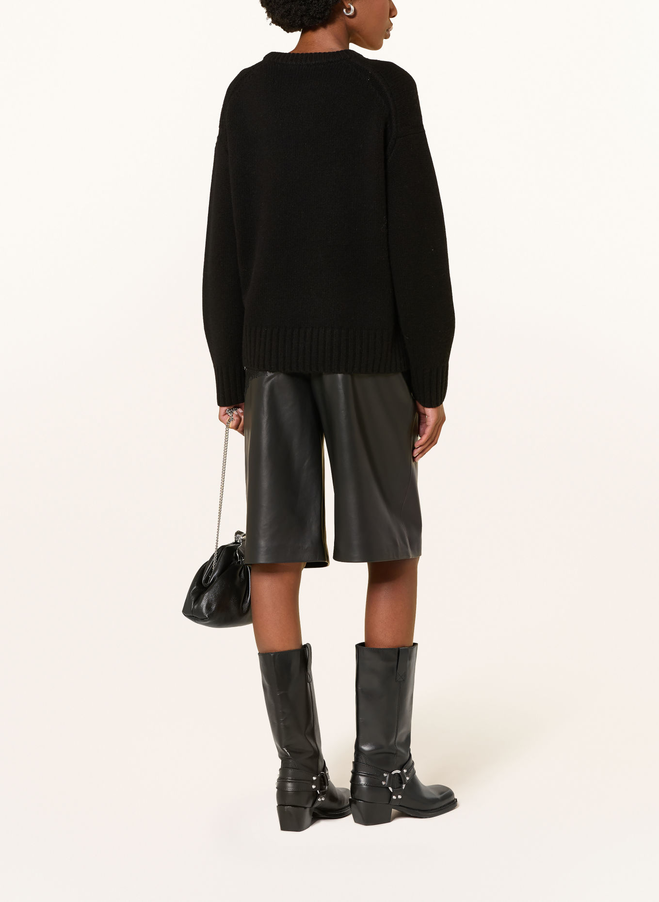 MRS & HUGS Oversized sweater with cashmere: BLACK