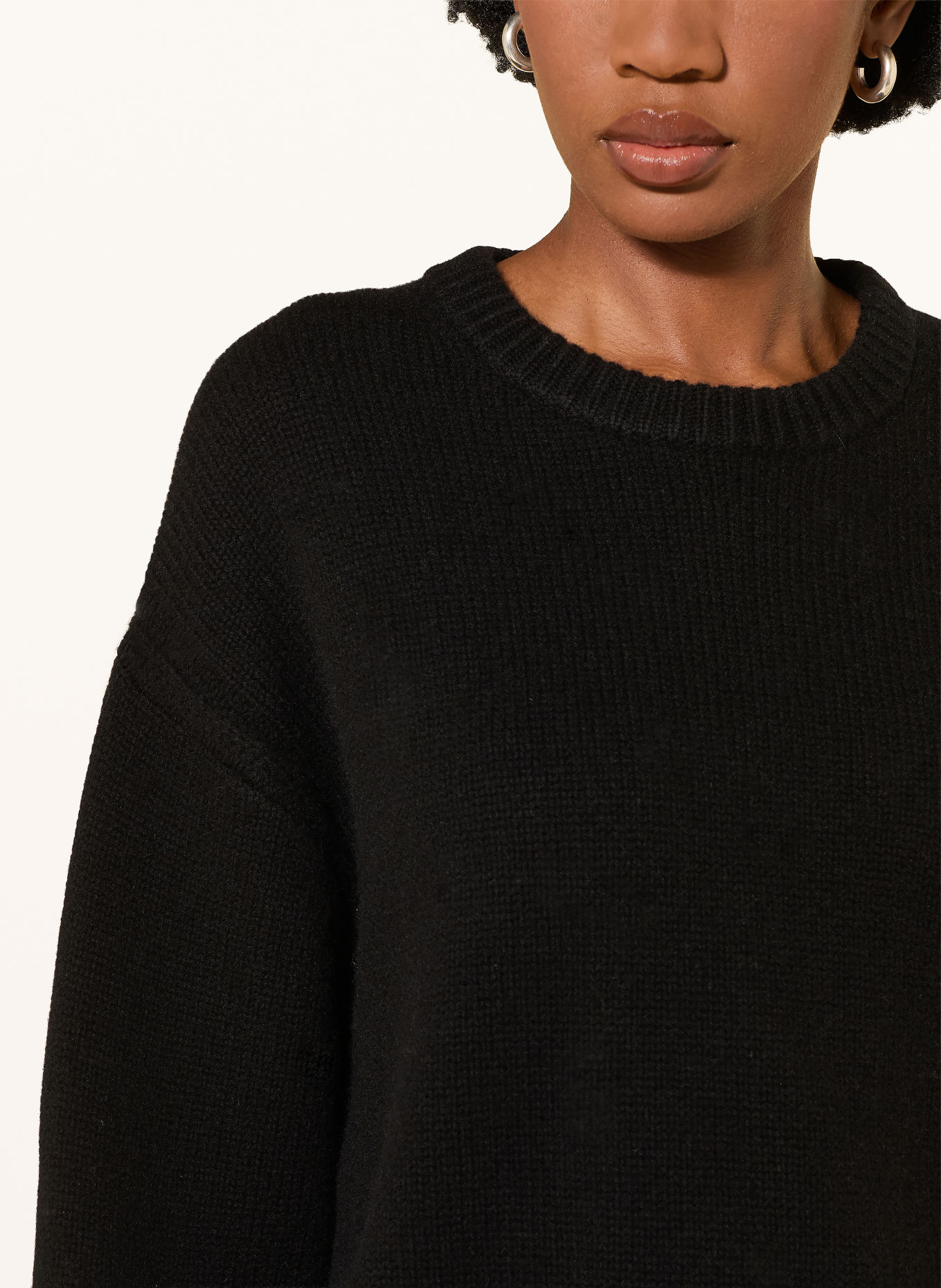 MRS & HUGS Oversized sweater with cashmere: BLACK