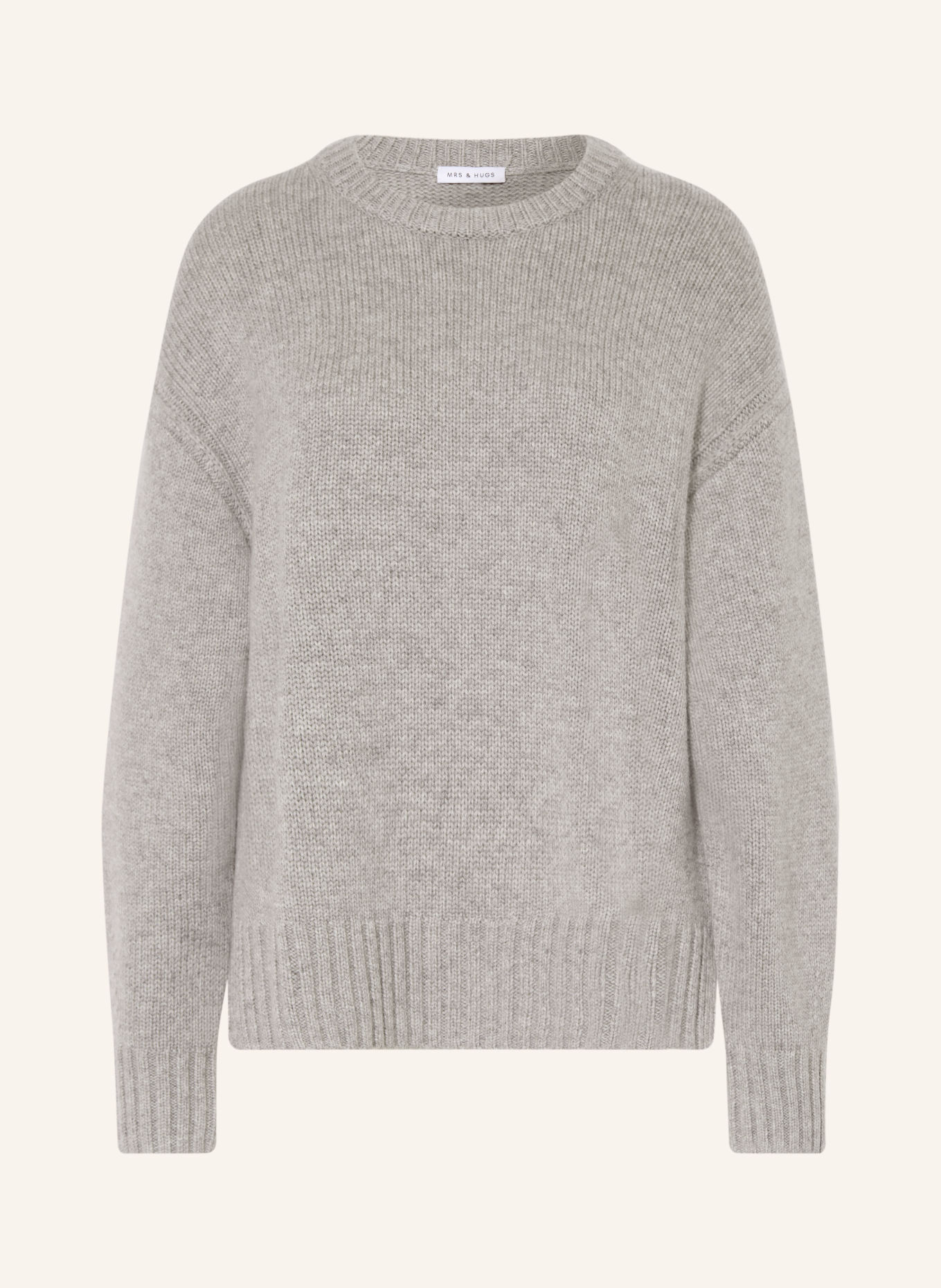 MRS & HUGS Oversized sweater with cashmere: LIGHT GRAY