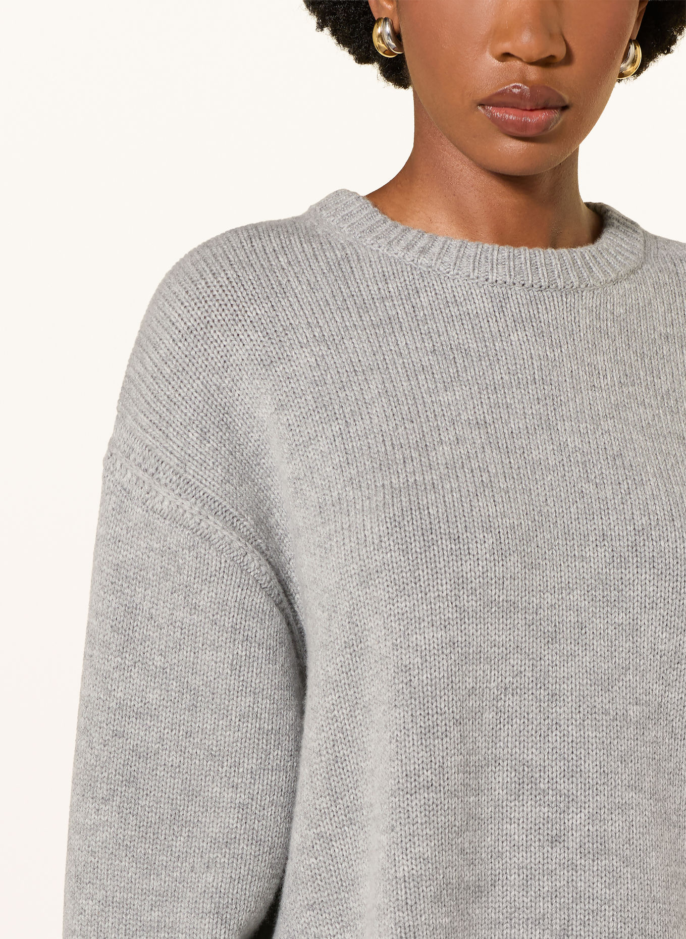 MRS & HUGS Oversized sweater with cashmere: LIGHT GRAY