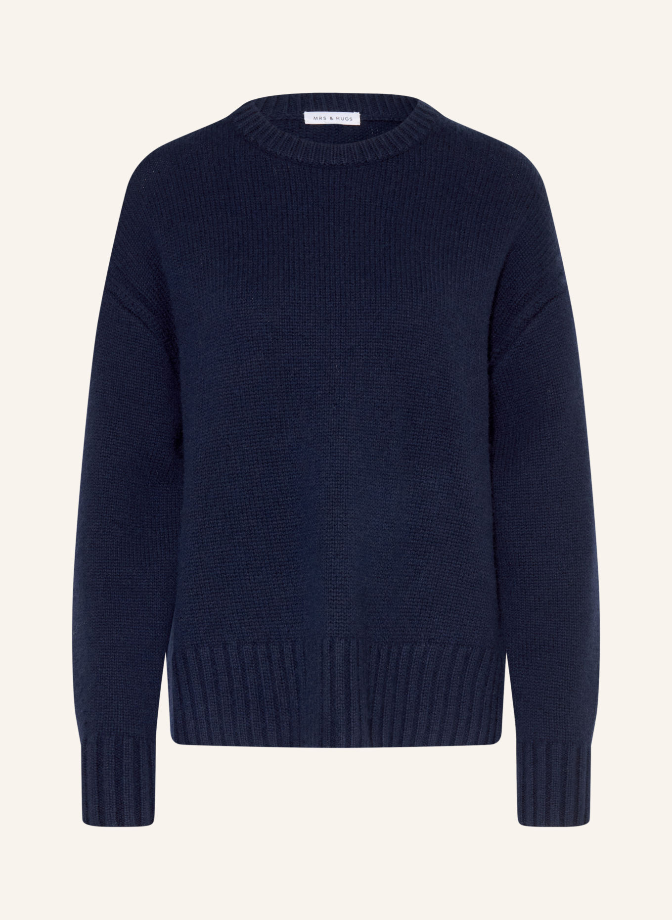 MRS & HUGS Oversized sweater with cashmere: DARK BLUE