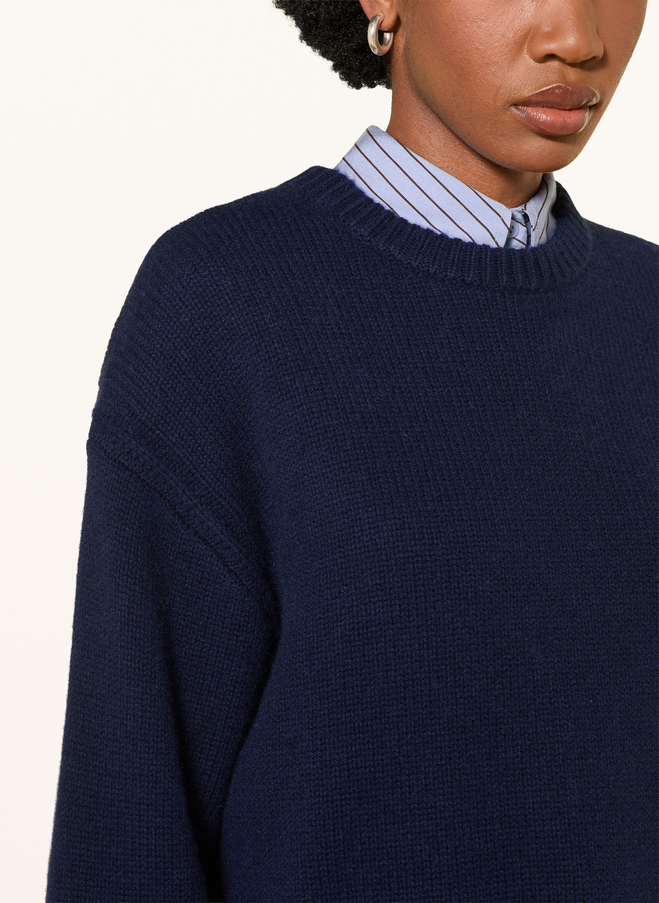 MRS & HUGS Oversized sweater with cashmere: DARK BLUE