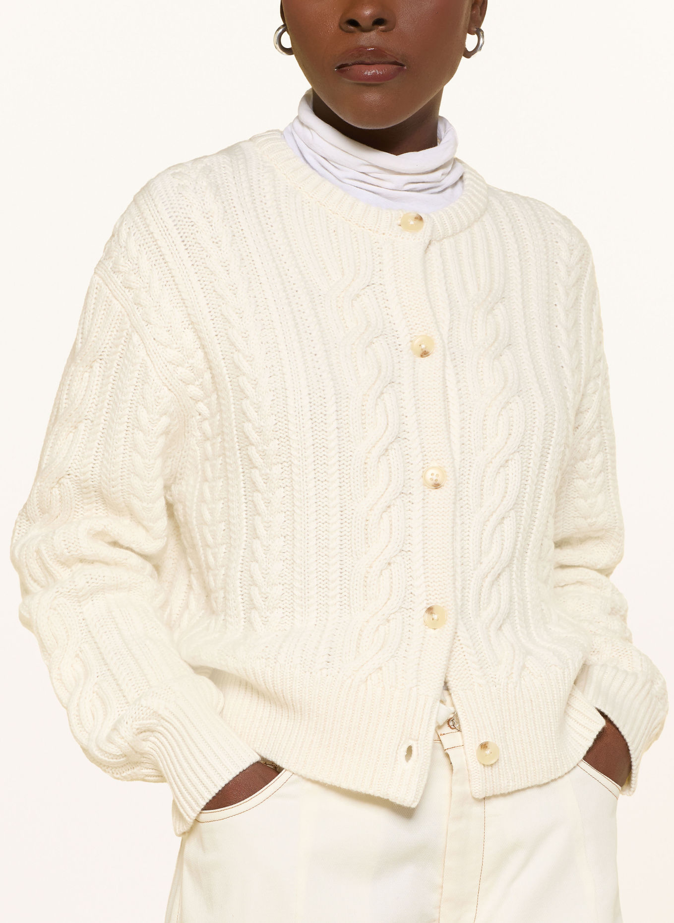 MRS & HUGS Cardigan en cachemire: CRÈME