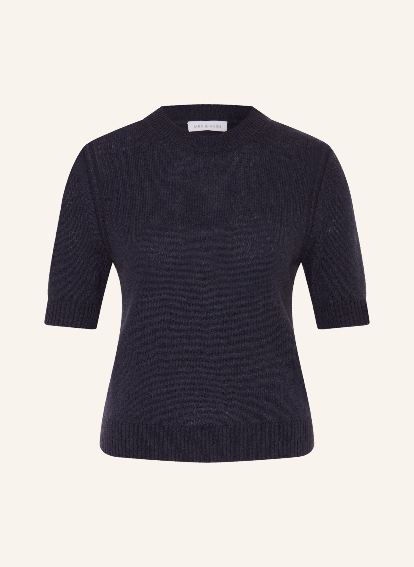 MRS & HUGS Strickshirt aus Cashmere: DUNKELBLAU