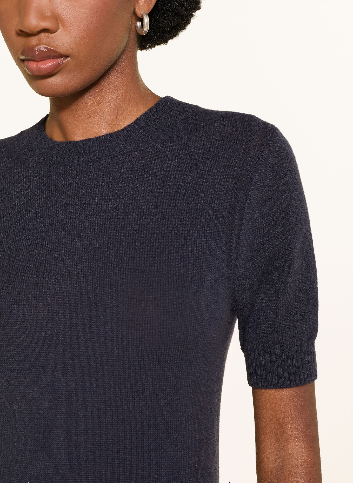 MRS & HUGS Strickshirt aus Cashmere: DUNKELBLAU