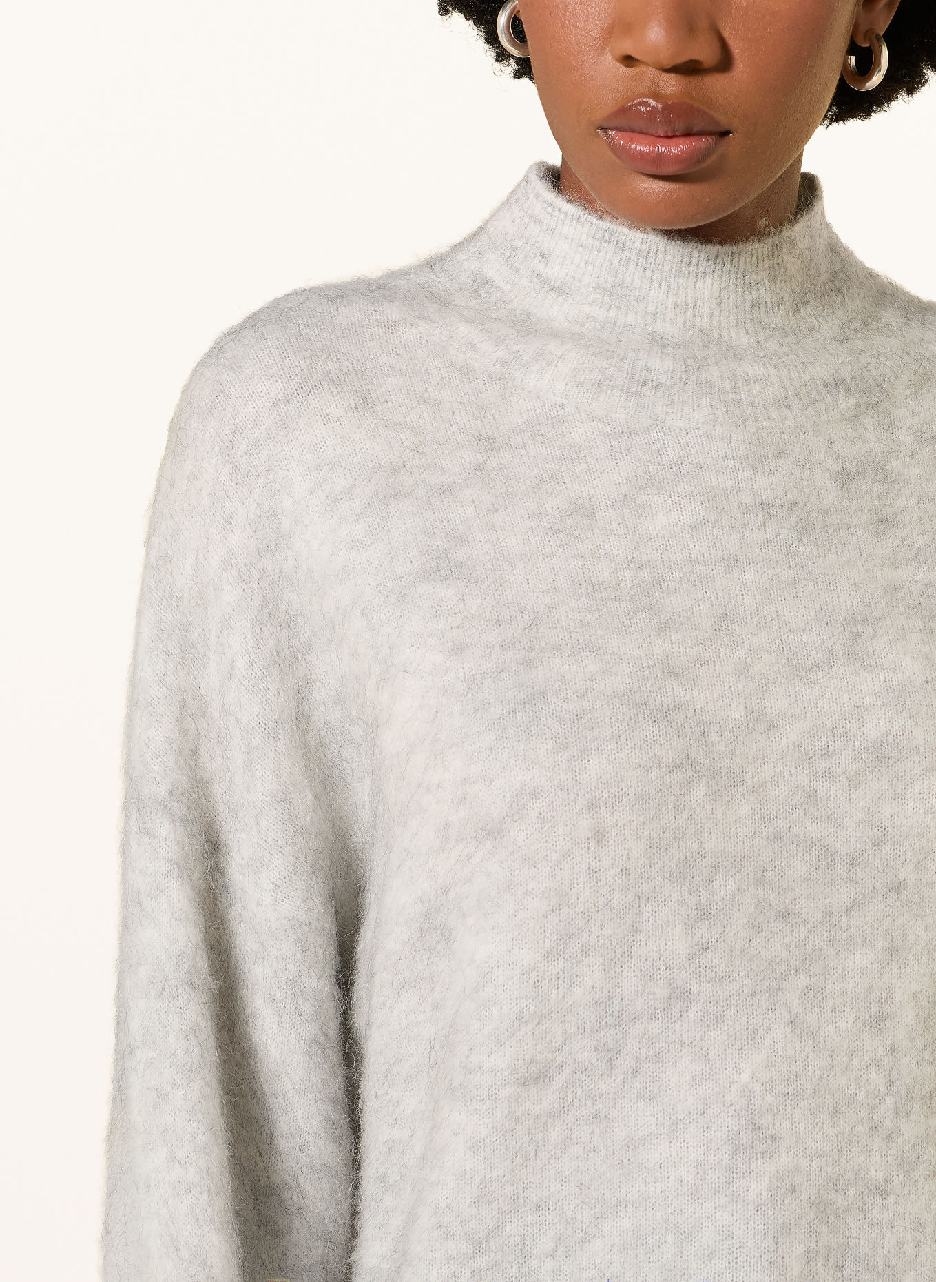 MRS & HUGS Sweater with mohair: GRAY / ECRU