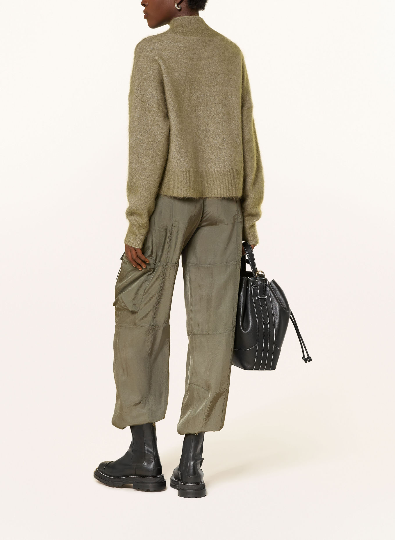 MRS & HUGS Sweater with mohair: KHAKI