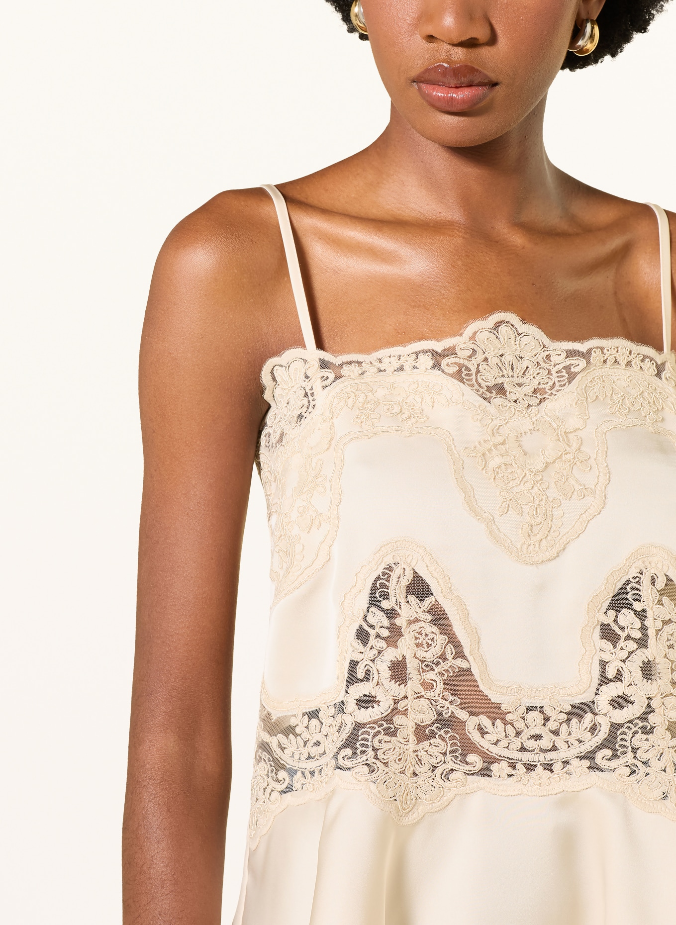 MRS & HUGS Blouse met kant: CRÈME