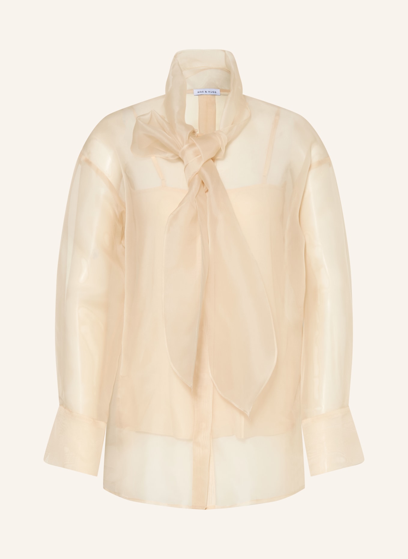 MRS & HUGS Schluppenbluse aus Seide: BEIGE