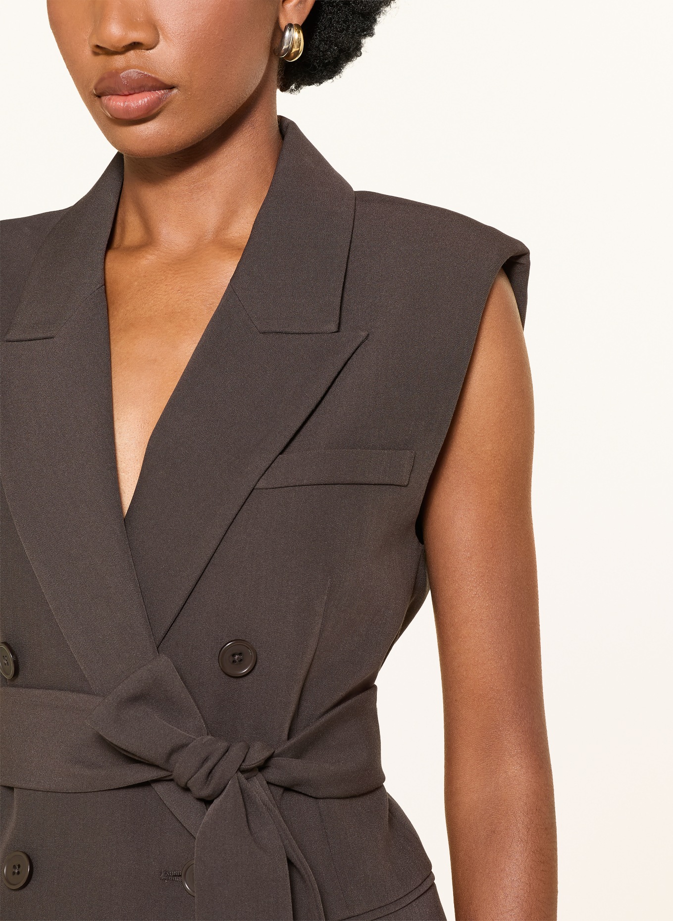 MRS & HUGS Blazer-vest: MARRON FONCÉ