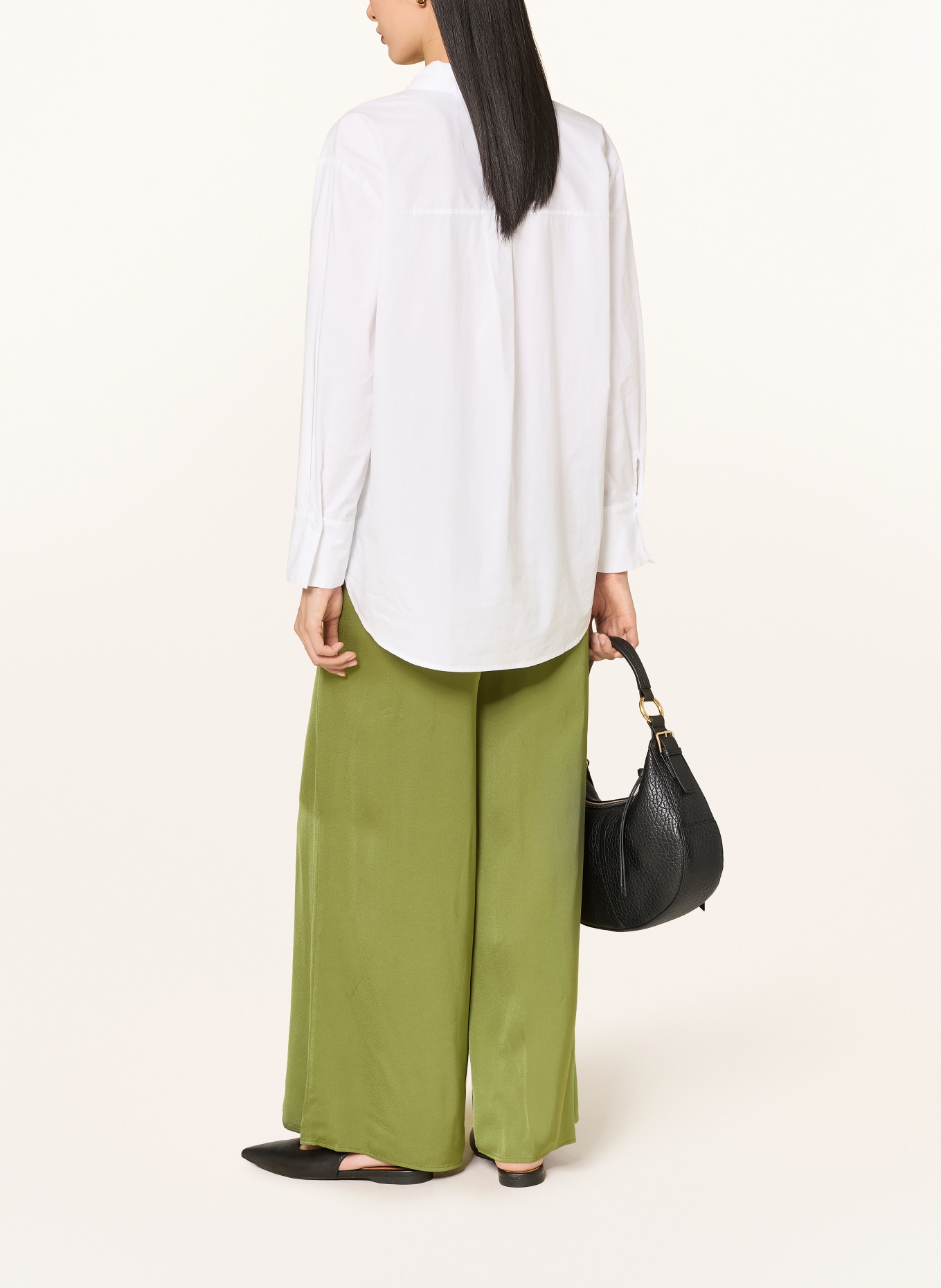 Marc O'Polo Marlenehose aus Satin: OLIV