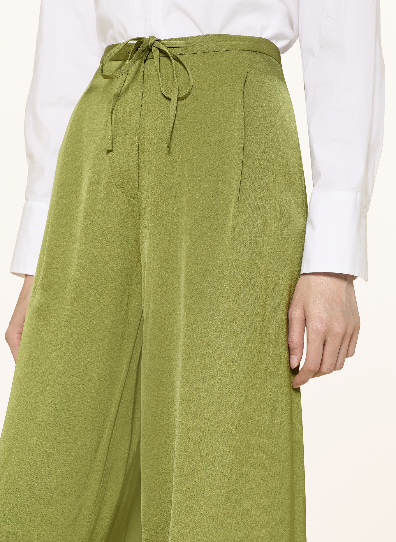 Marc O'Polo Marlenehose aus Satin: OLIV