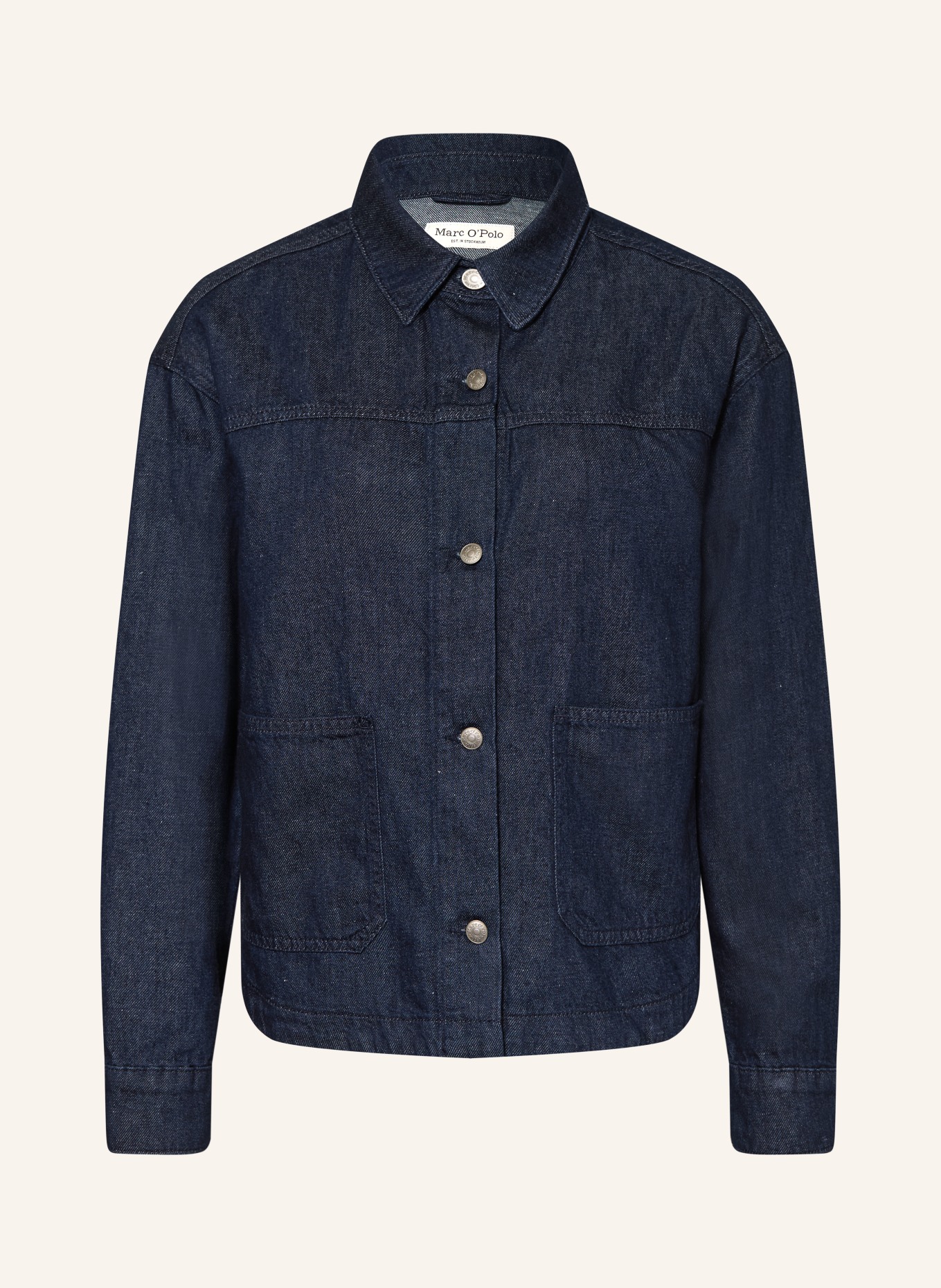 Marc O'Polo Jeansbluse mit Leinen: 4440 Dark Blue_Multi_01