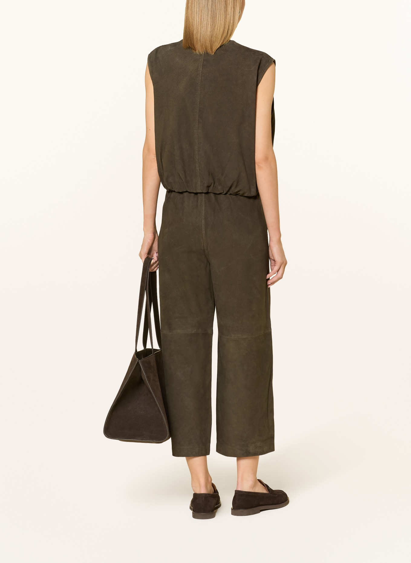 Marc O'Polo 7/8 kalhoty z kůže: KHAKI